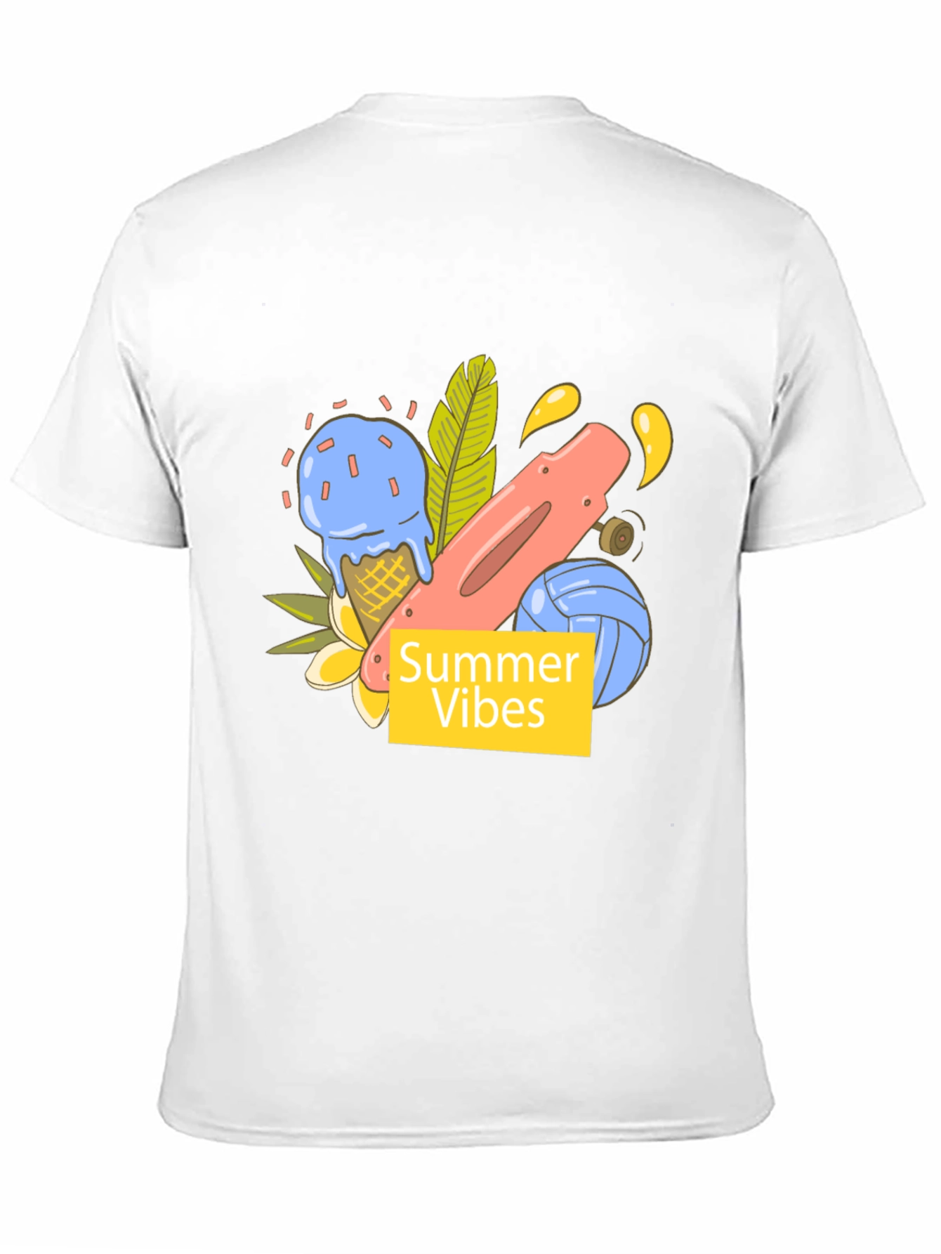 Black Summer Vibes Graphic Tee - Black Cotton T-Shirt view 11