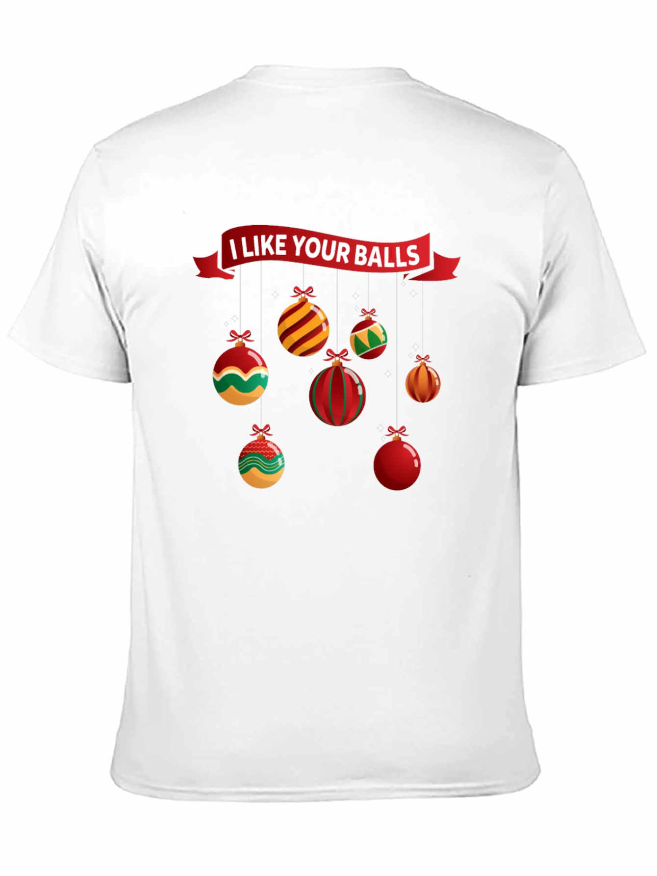 Black I Like Your Balls Christmas T-Shirt view 11