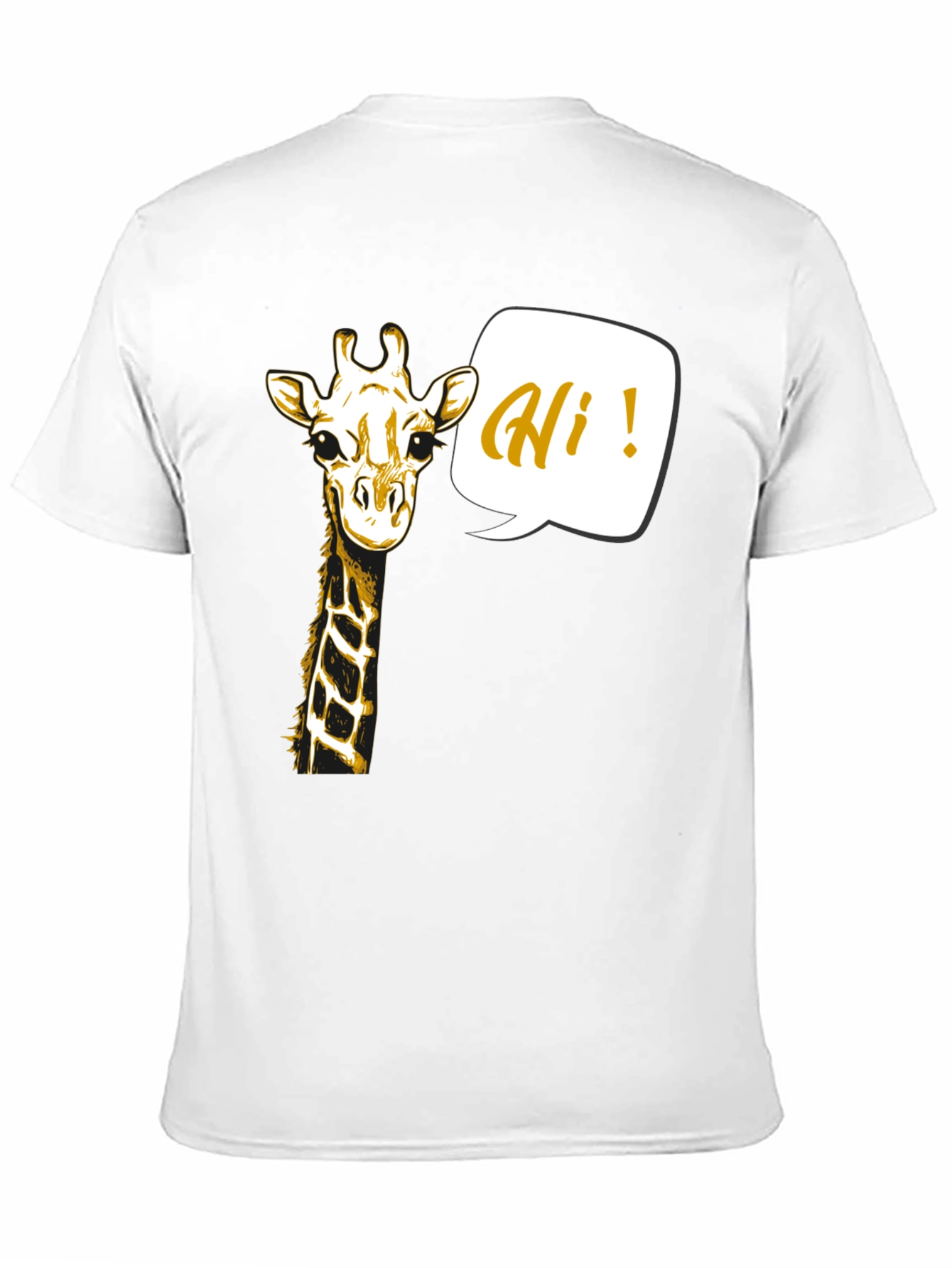 Black Giraffe Hi! Graphic Tee - Black Crew Neck Shirt view 11