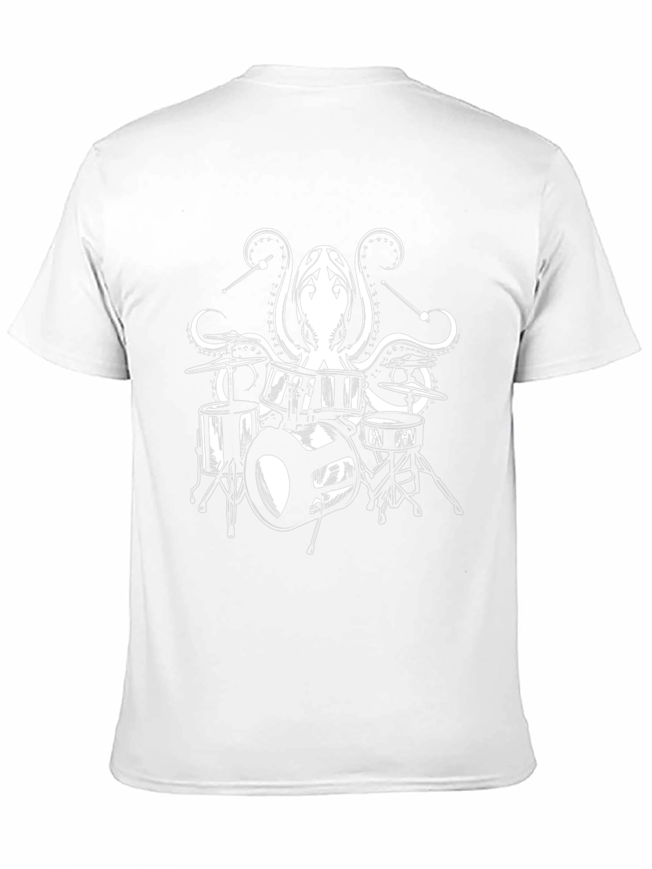 Black Octopus Drummer Graphic Tee - Black Cotton T-Shirt view 11