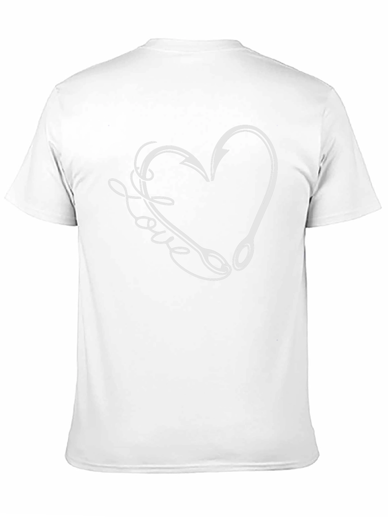 Black Fishing Love Heart Hook Graphic Tee view 11
