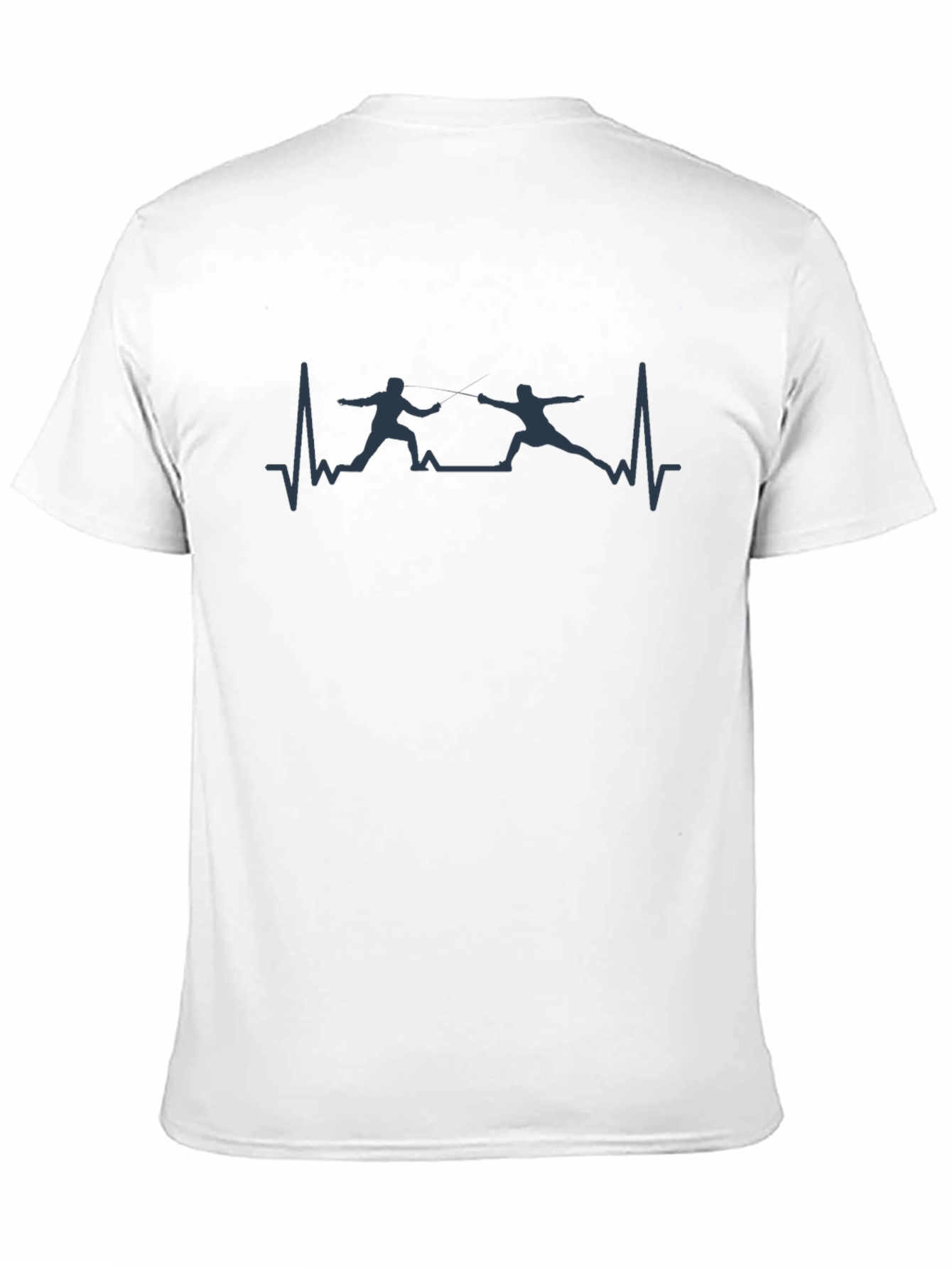 Black Fencing Heartbeat Graphic Tee - Sporty Black T-Shirt view 11