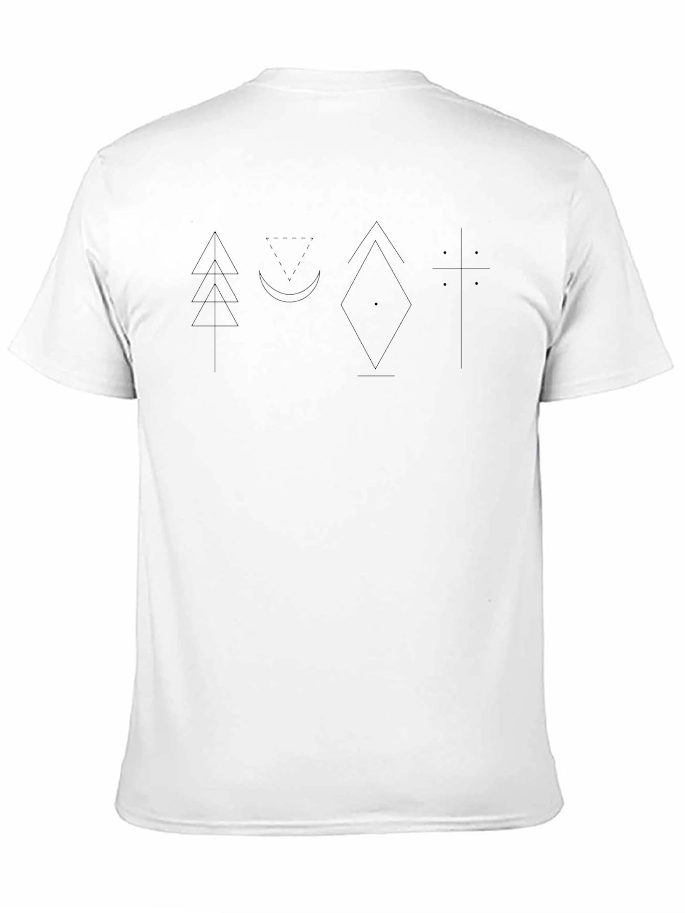 Black Geometric Design Black T-Shirt | Modern Graphic Tee view 11