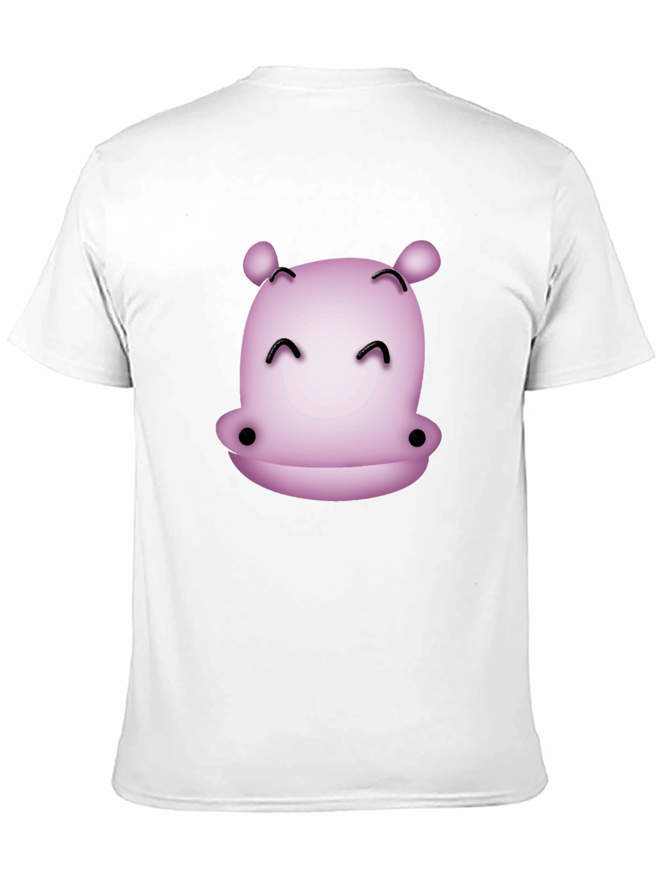Black Cute Hippo Graphic T-Shirt - Black Casual Tee view 11
