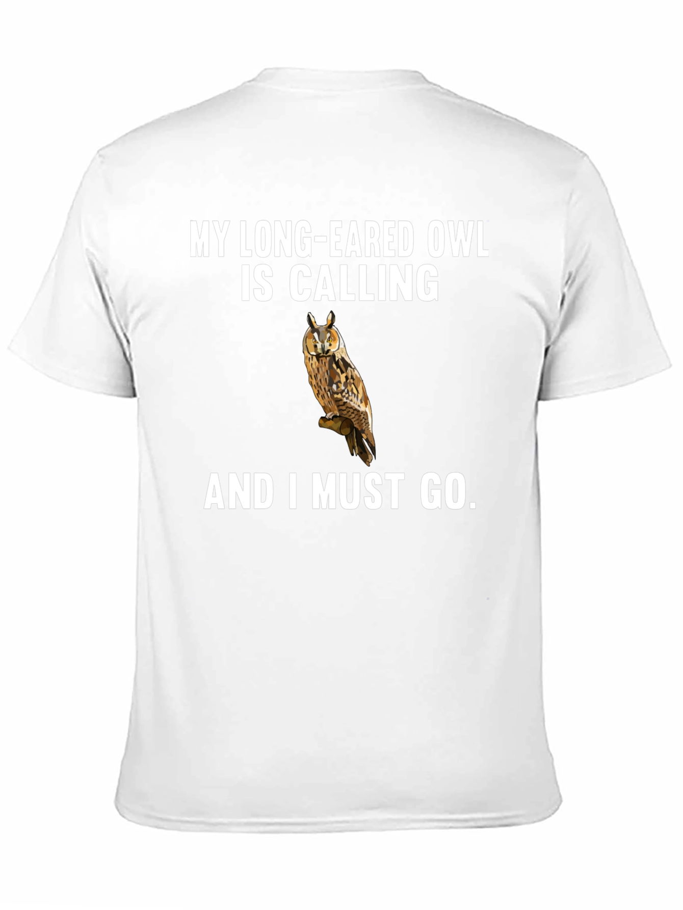 Black Long-Eared Owl Calling T-Shirt - Nature Lover's Tee view 11