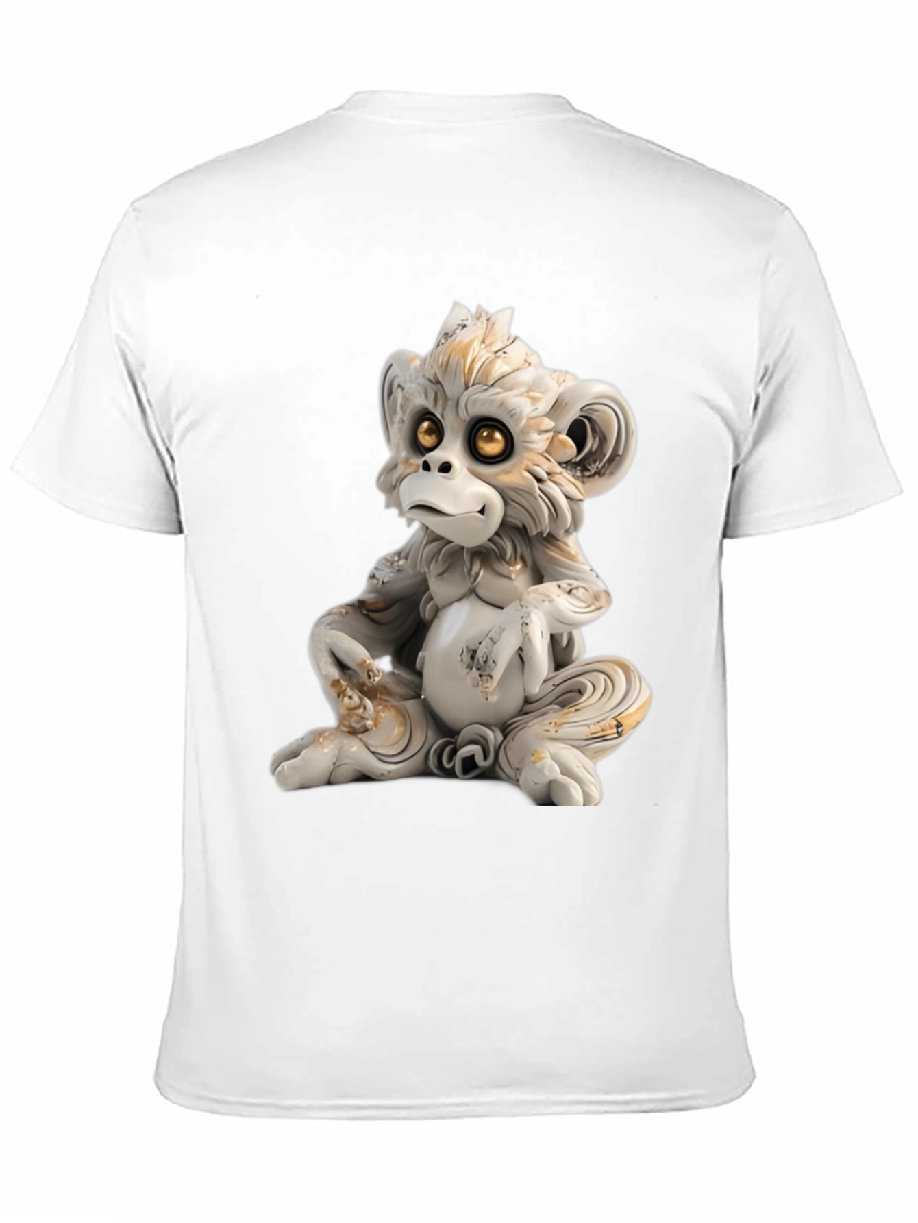 Black Monkey Statue Graphic Tee - Soft Cotton Blend view 11