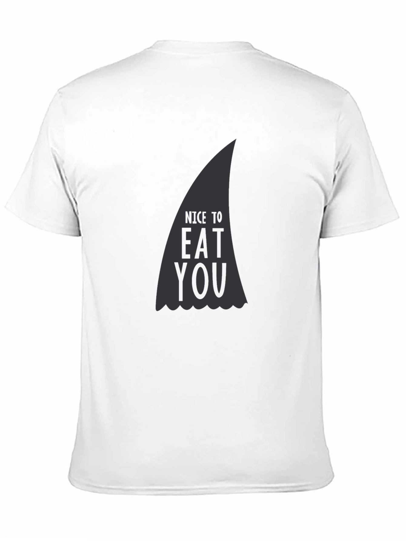 Black Nice to Eat You Shark Fin Graphic T-Shirt view 11
