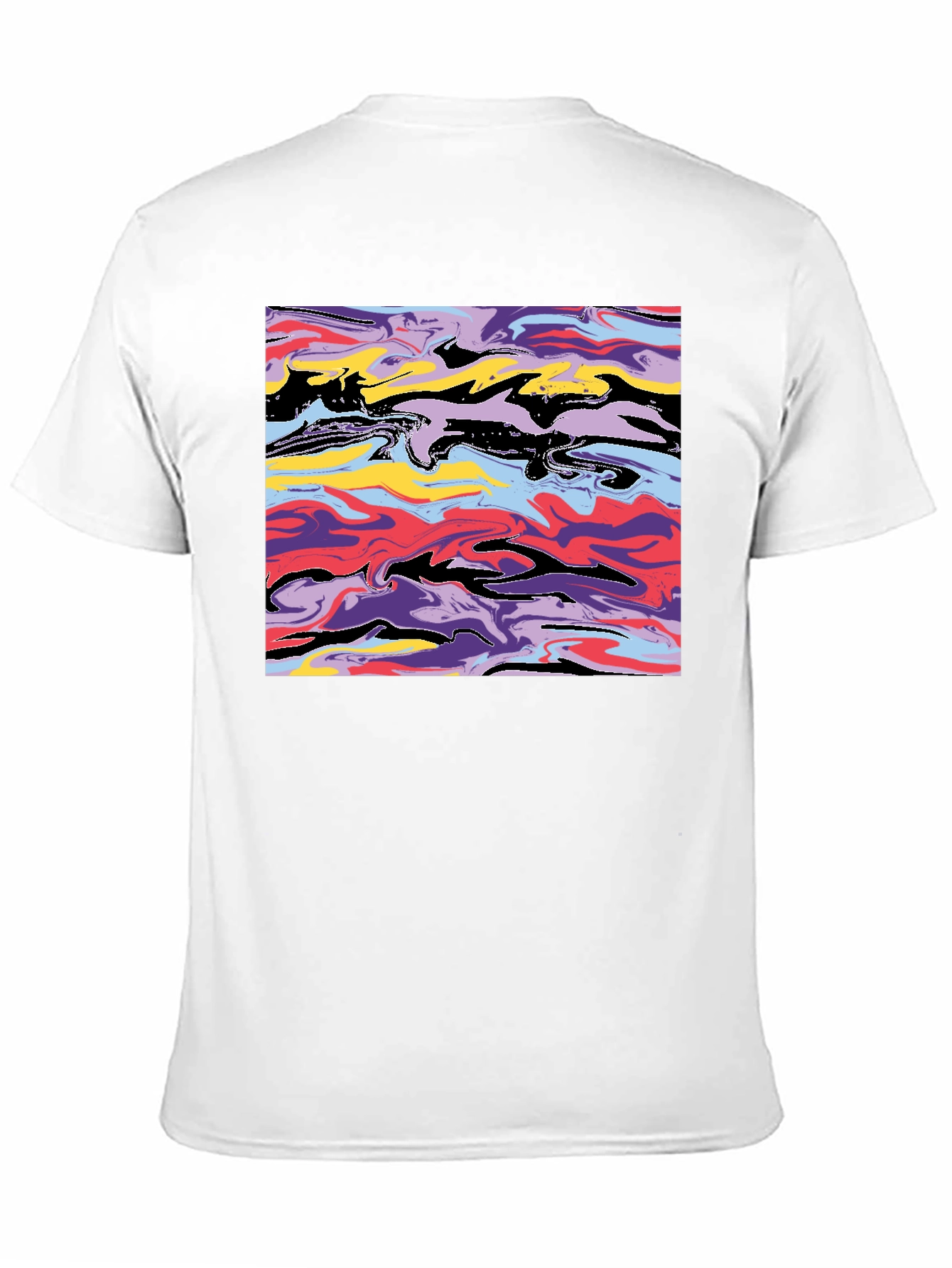 Black Abstract Swirl Graphic Black T-Shirt view 11