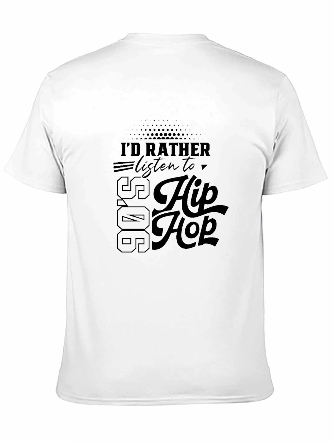 Black 90's Hip Hop Black T-Shirt view 11