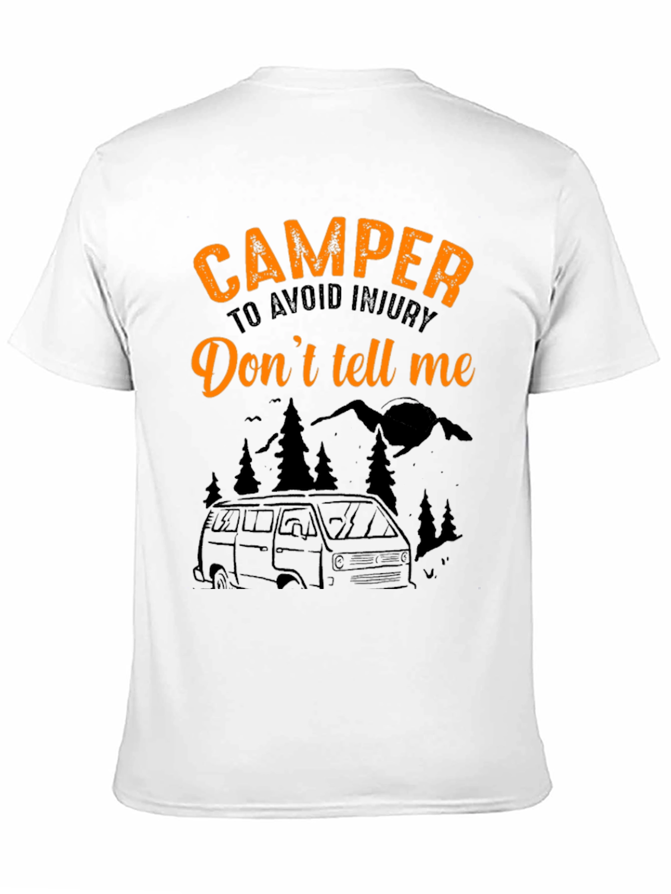 Black Camper Tee: "Don't Tell Me!" Black T-Shirt view 11