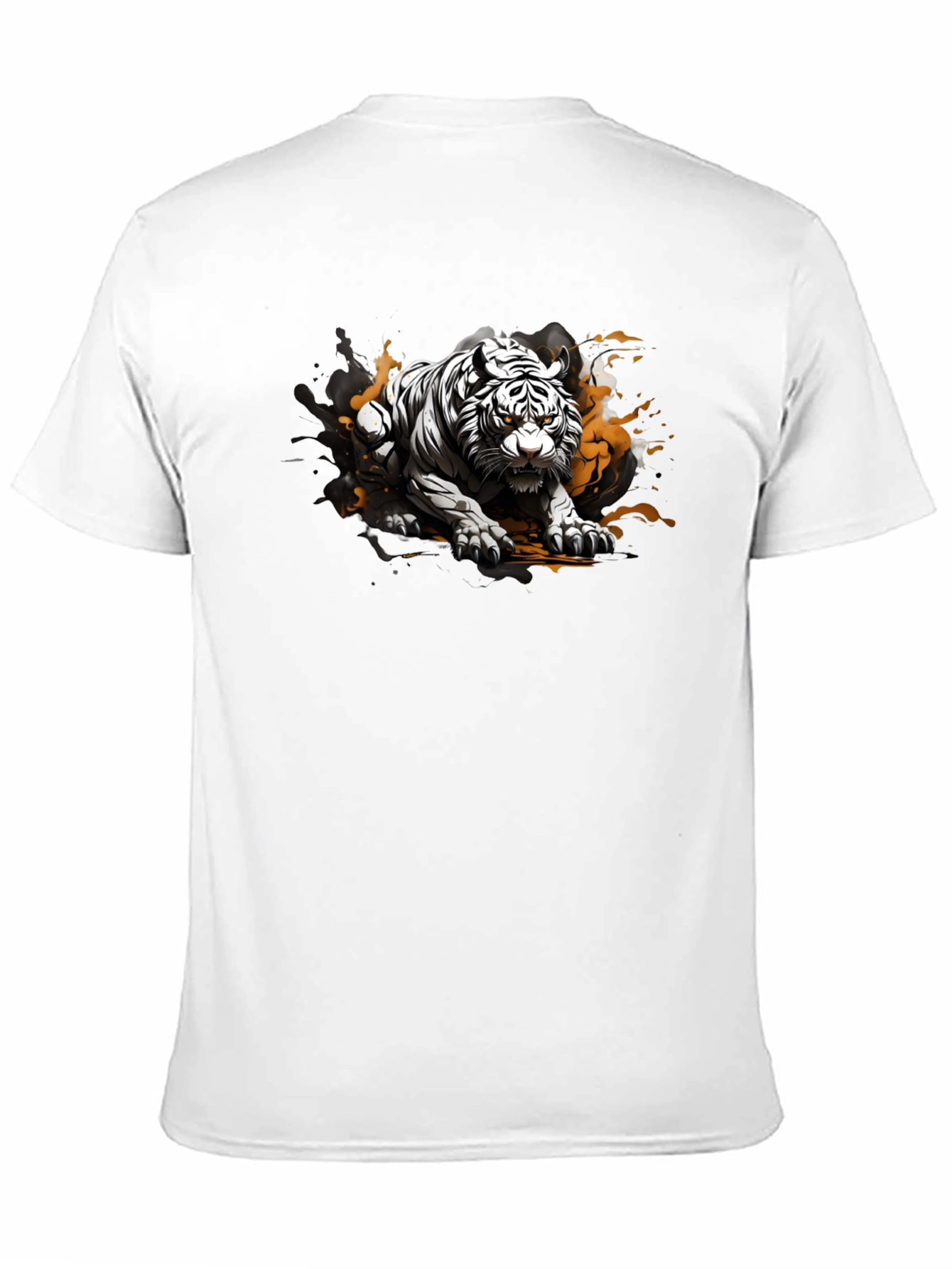Black Tiger Graphic Black T-Shirt view 11