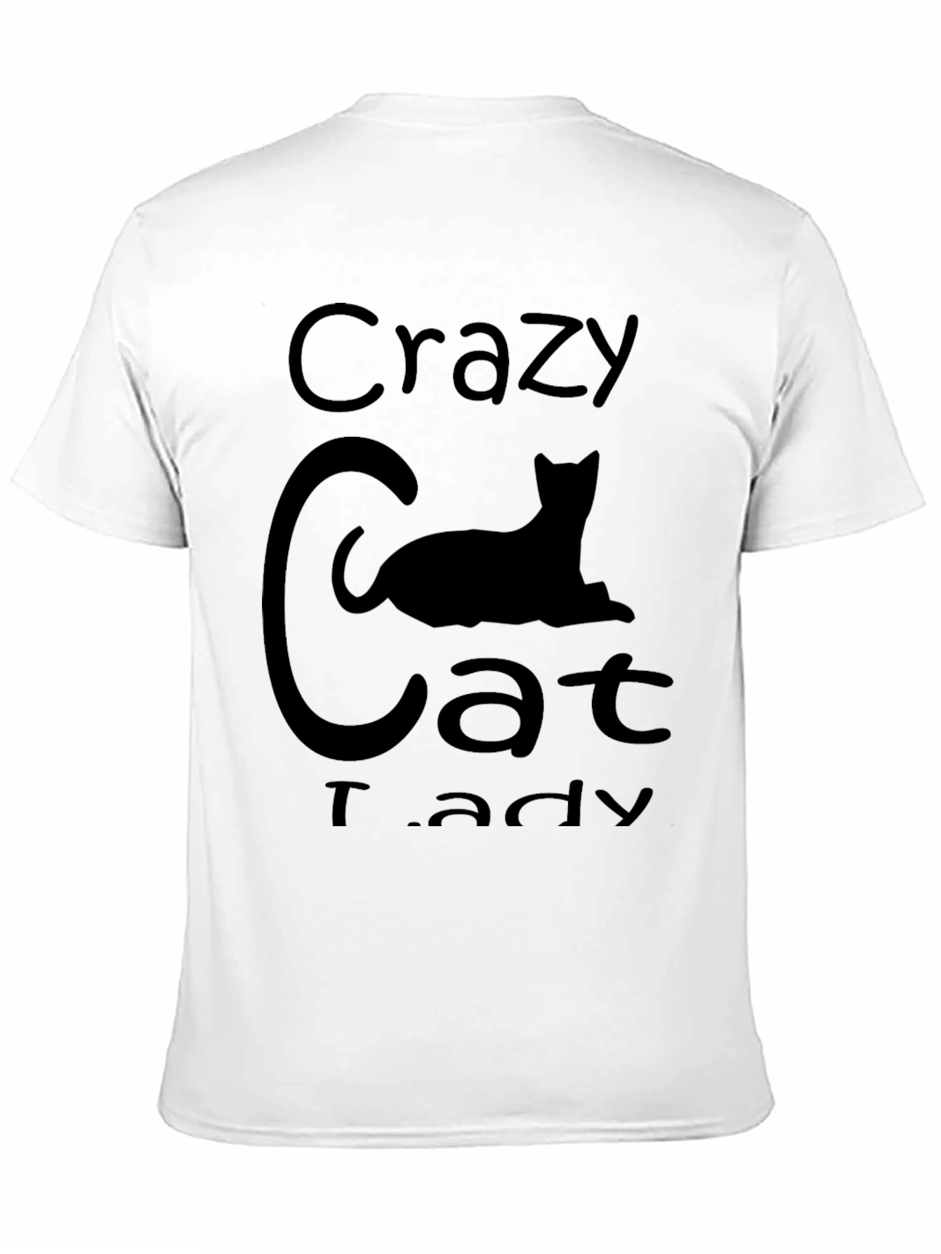 Black Crazy Cat Lady T-Shirt - Black view 11