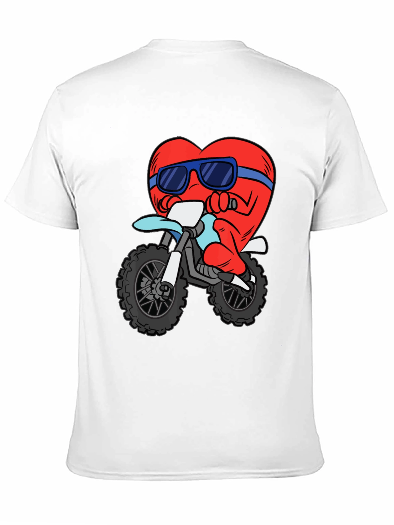 Black Heart Riding a Motorcycle Graphic T-Shirt view 11