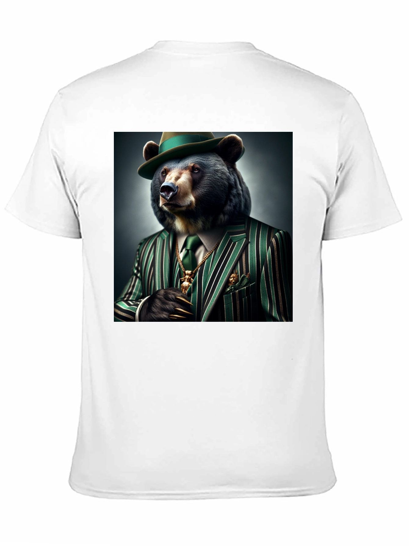 Black Gangster Bear T-Shirt: Sharp Dressed Animal Tee view 11