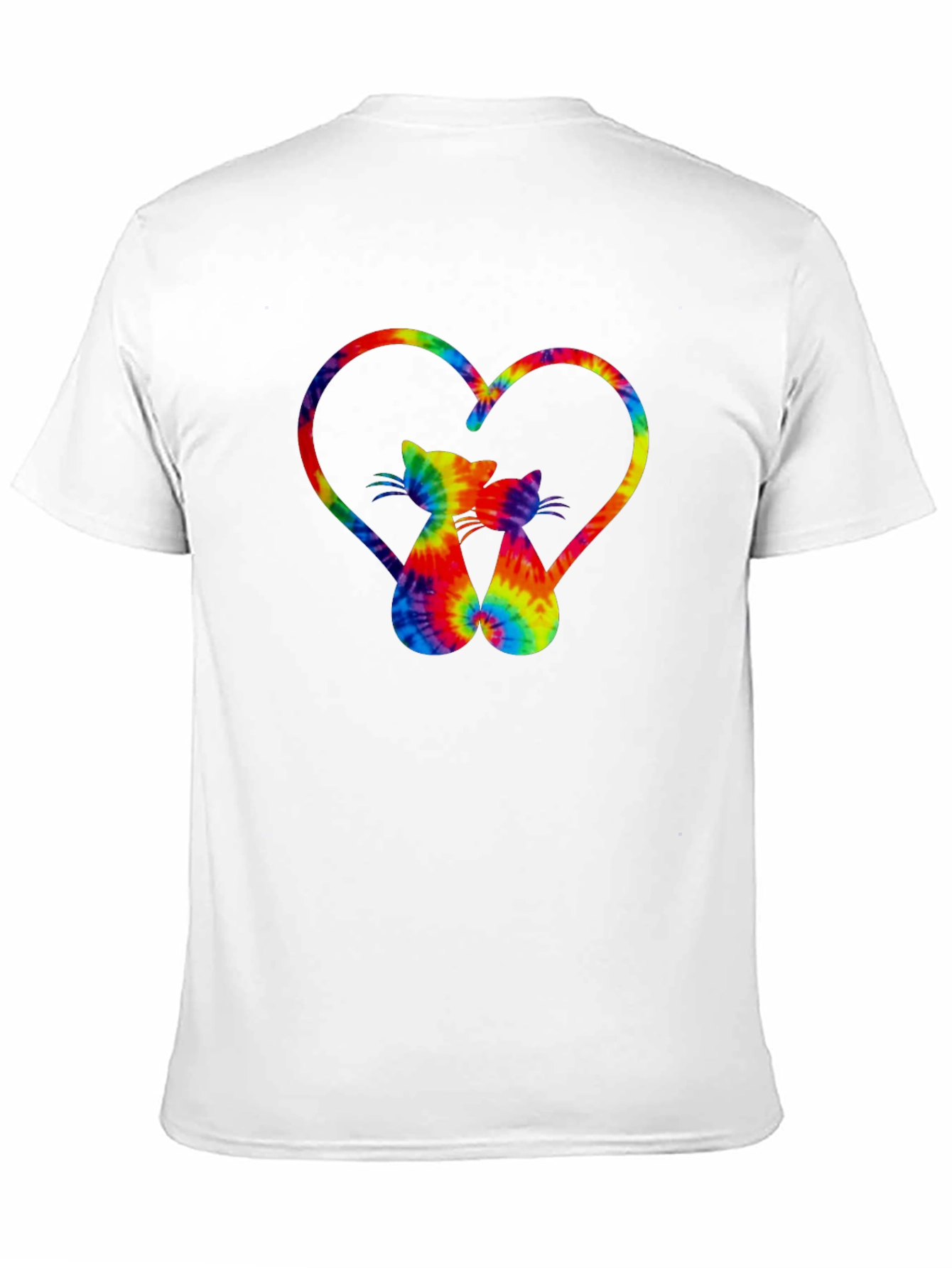 Black Tie-Dye Cat Heart Graphic Tee - Stylish Casual Wear view 11