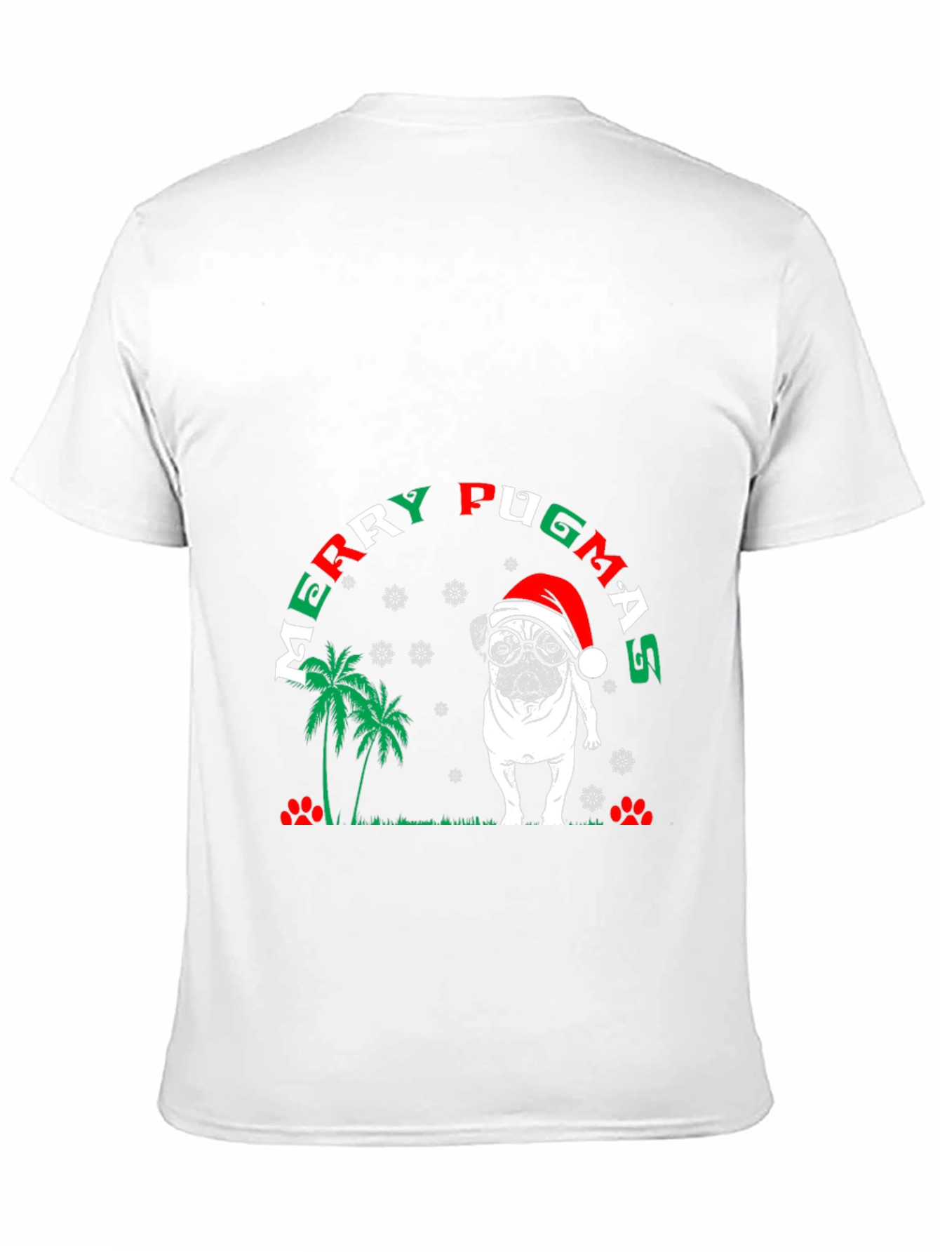 Black Merry Pugmas Christmas T-Shirt view 11