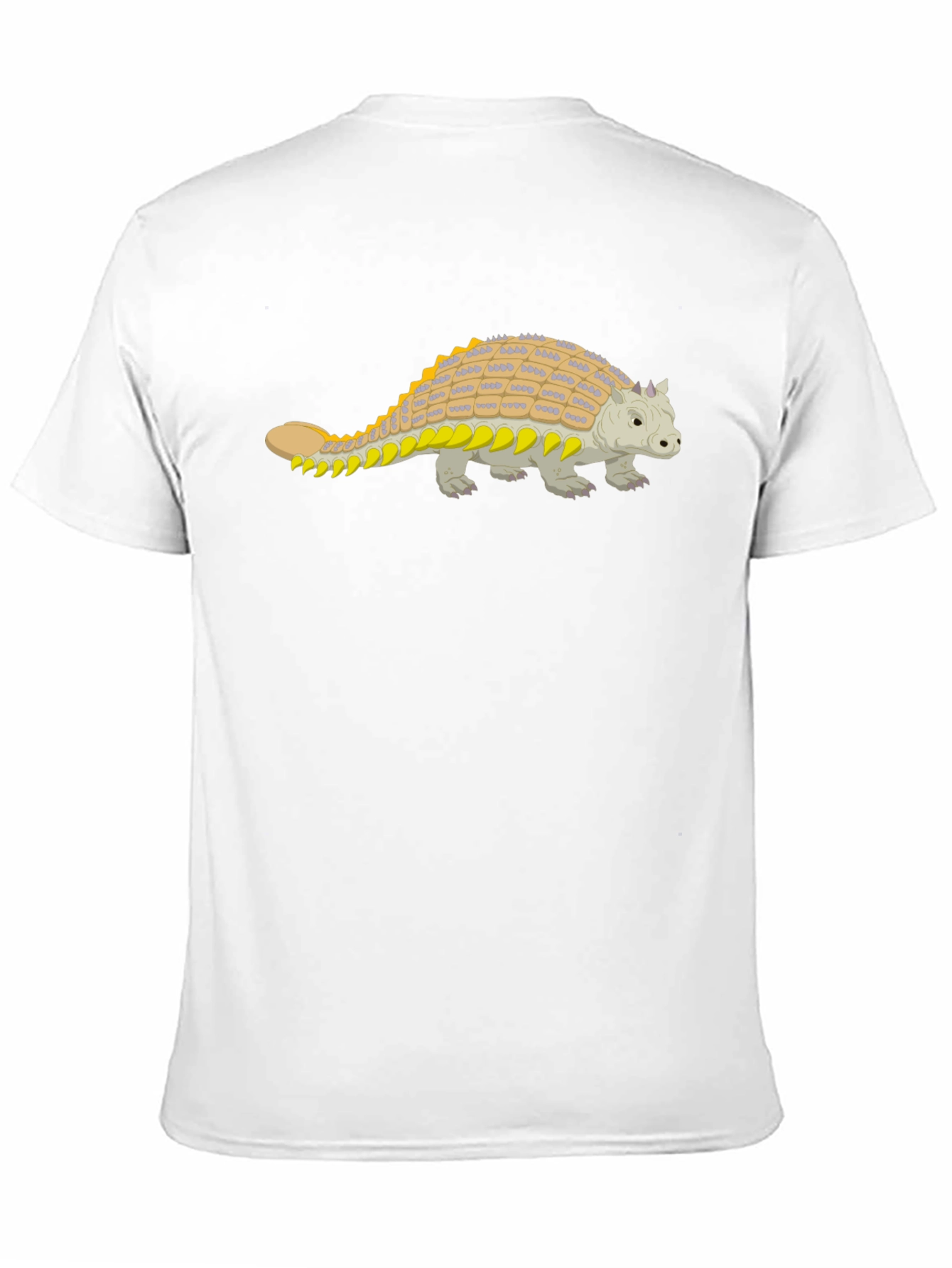 Black Ankylosaurus Dinosaur Graphic Tee - Black Cotton Shirt view 11
