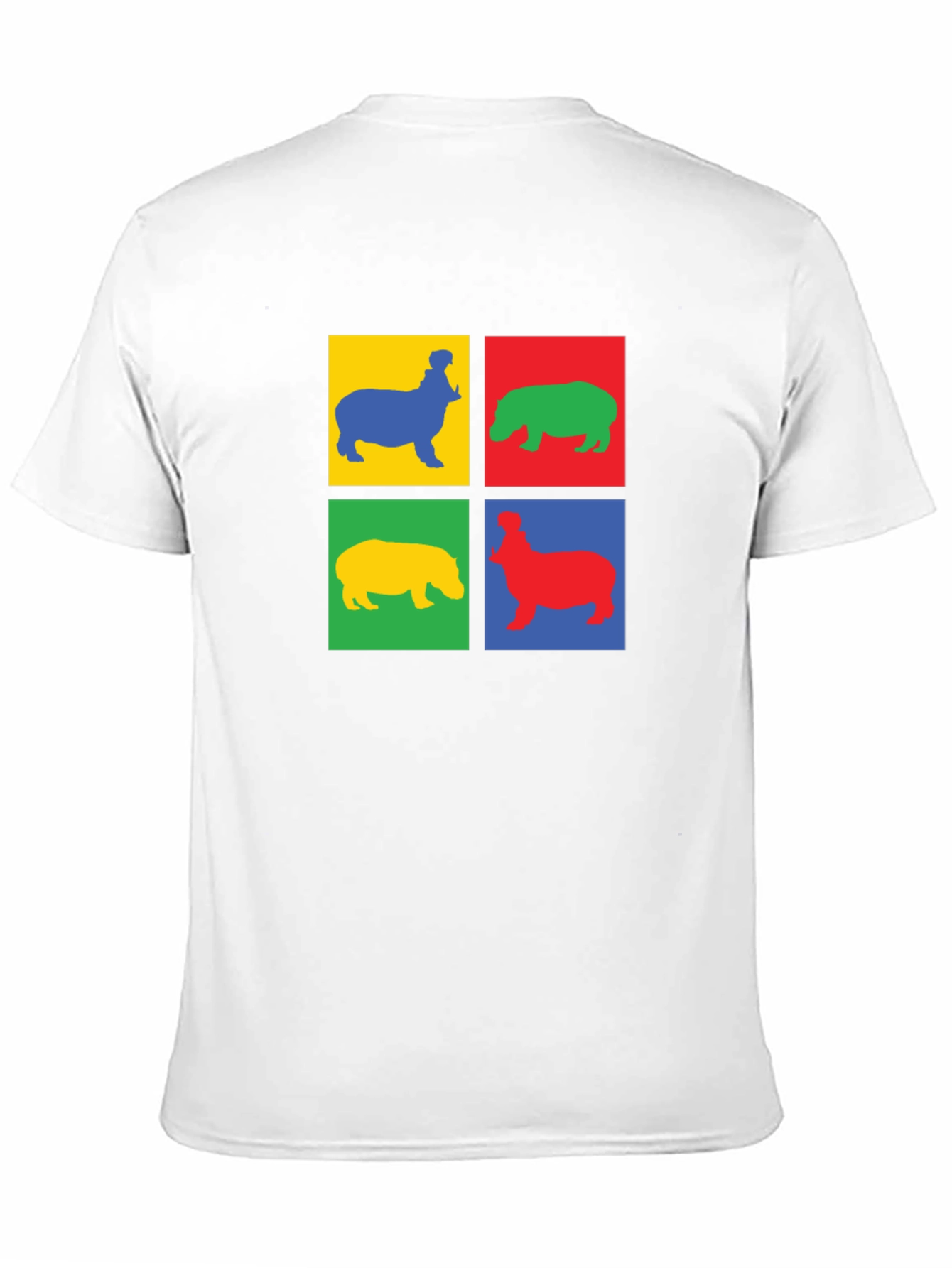 Black Colorful Hippo Pop Art Black T-Shirt view 11