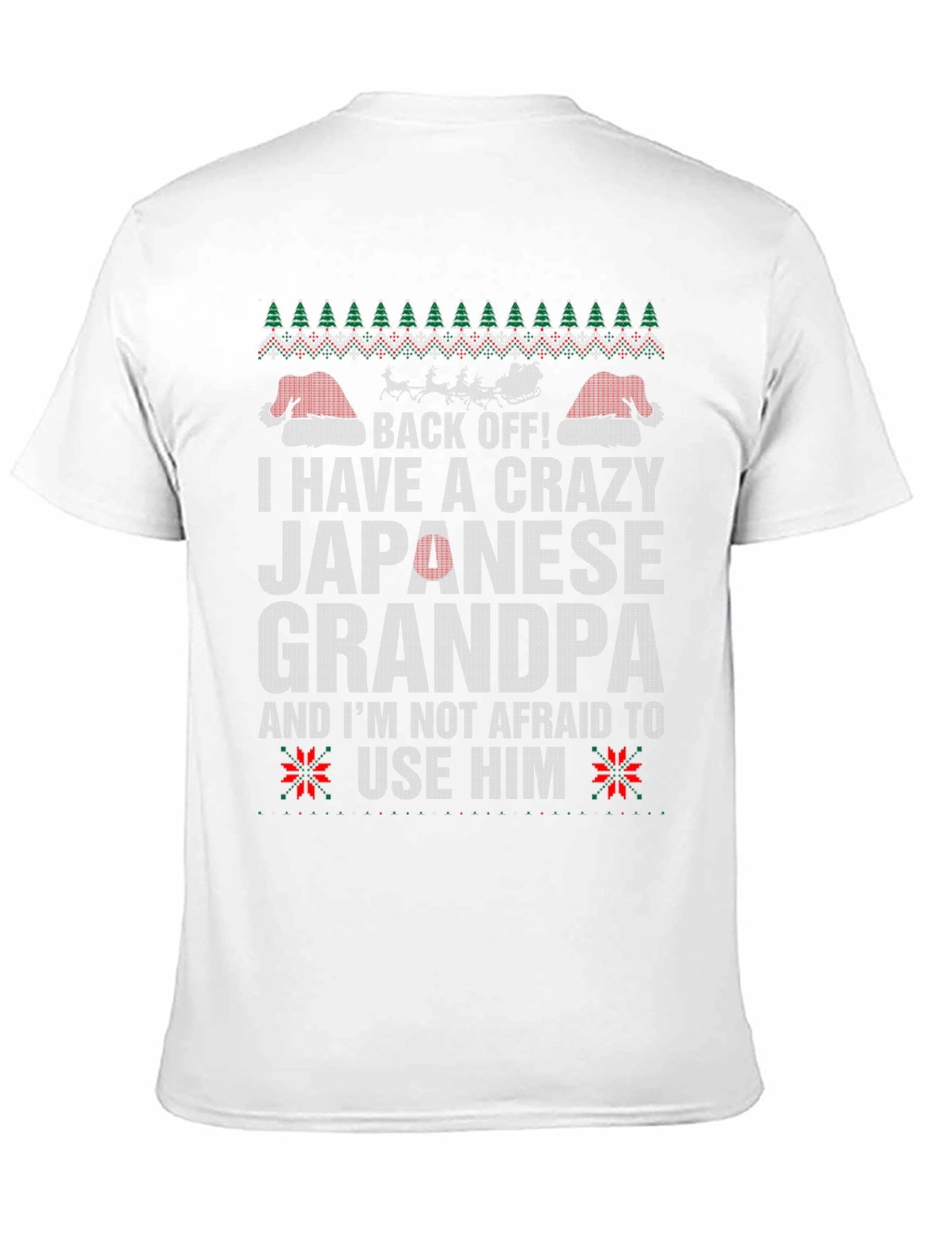 Black Crazy Japanese Grandpa Christmas T-Shirt view 11