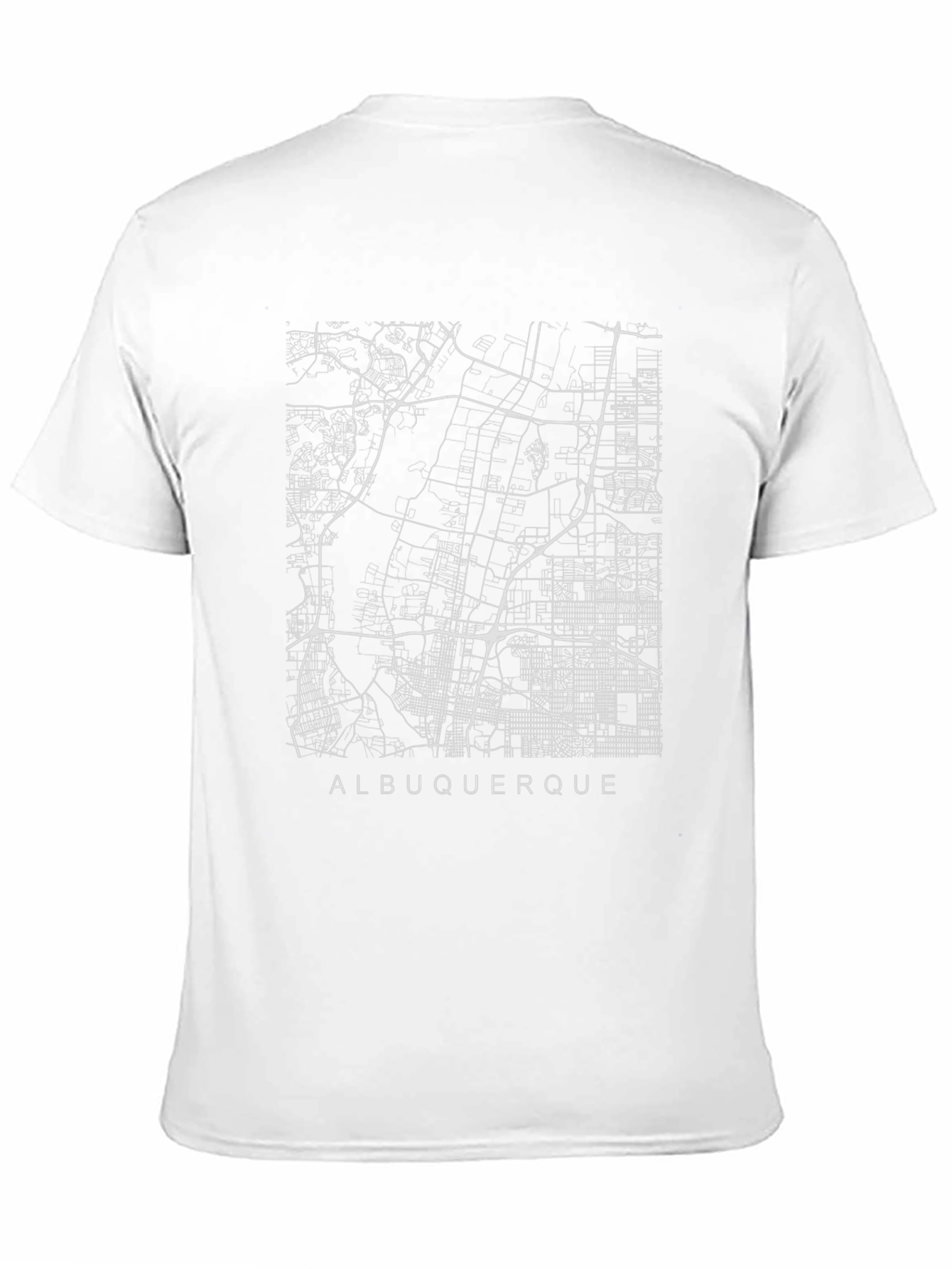 Black Albuquerque City Map Graphic T-Shirt view 11