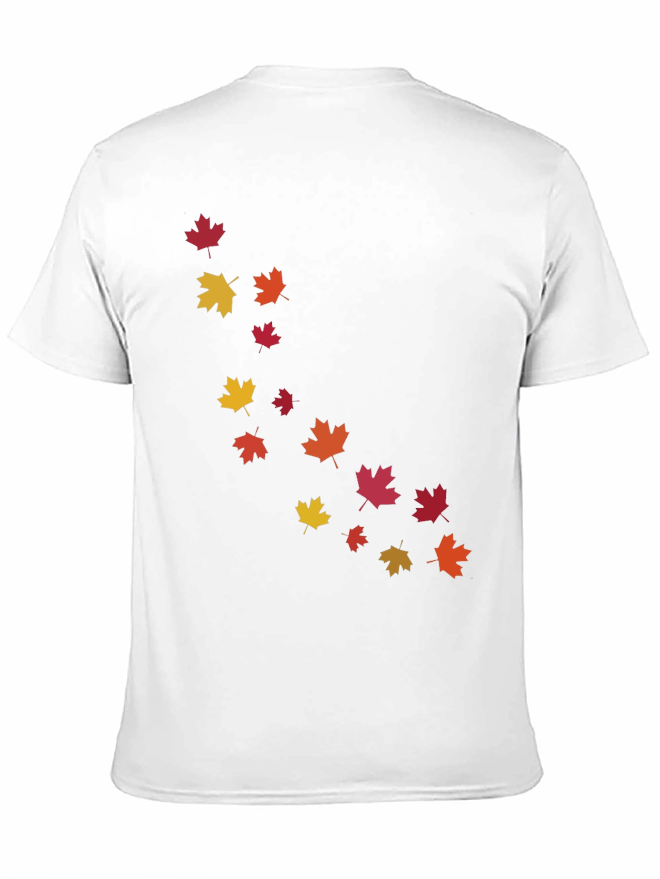 Black Autumn Maple Leaves Print Black T-Shirt view 11