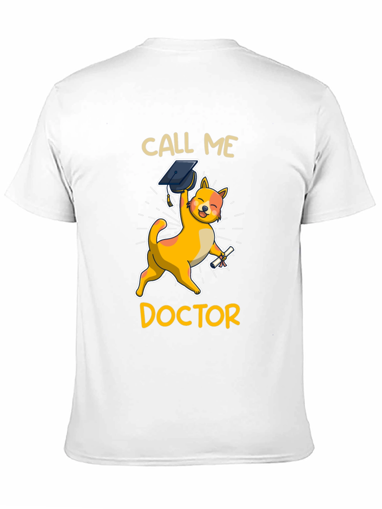 Black Call Me Doctor Grad Cat T-Shirt view 11
