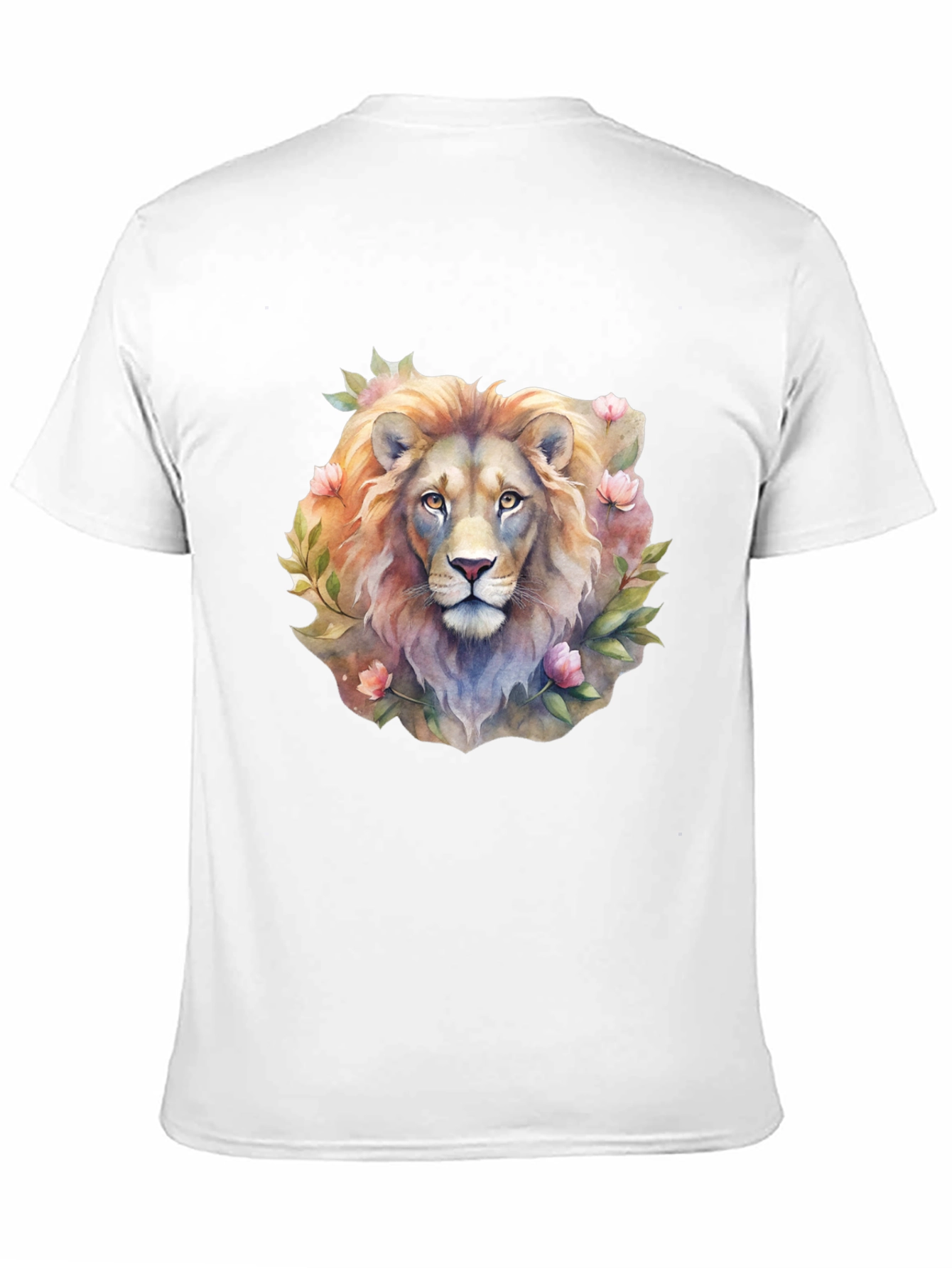 Black Lion Floral Print T-Shirt - Black view 11