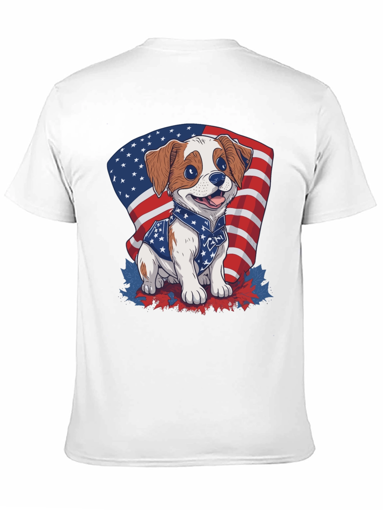 Black Patriotic Puppy T-Shirt: American Flag Dog Design view 11
