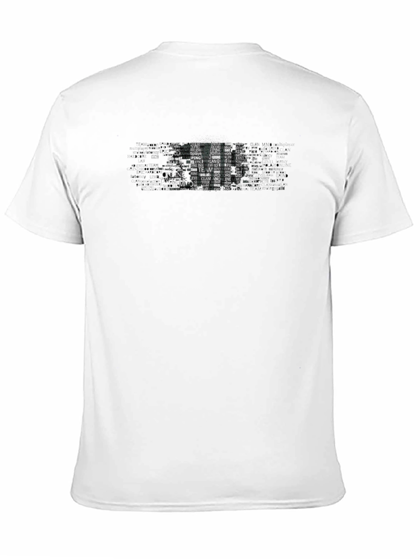 Black Gaming Word Art T-Shirt - Black Crew Neck view 11