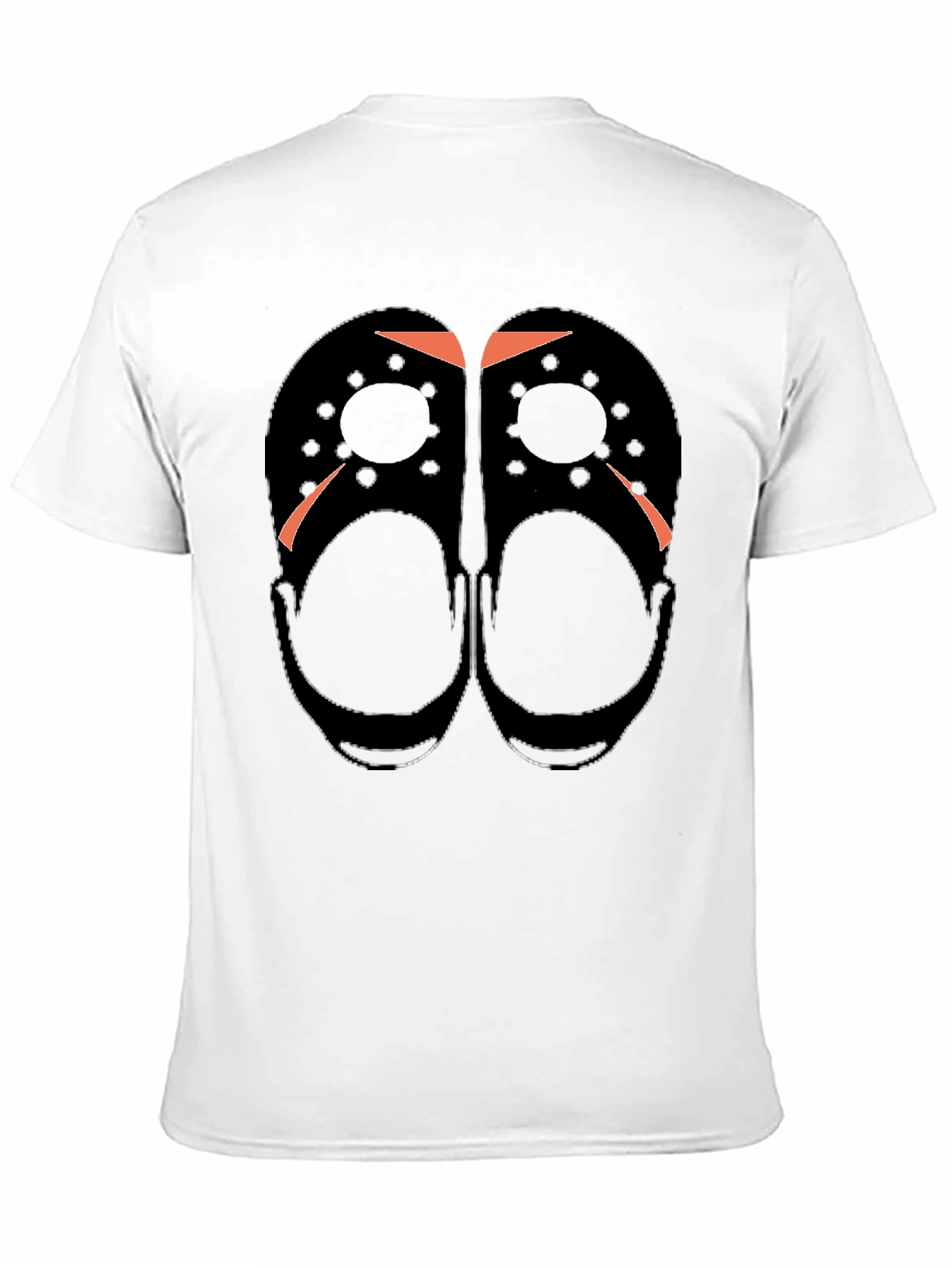 Black Hockey Mask Graphic Tee - Friday the 13th Crocs Homage T-Shirt view 11