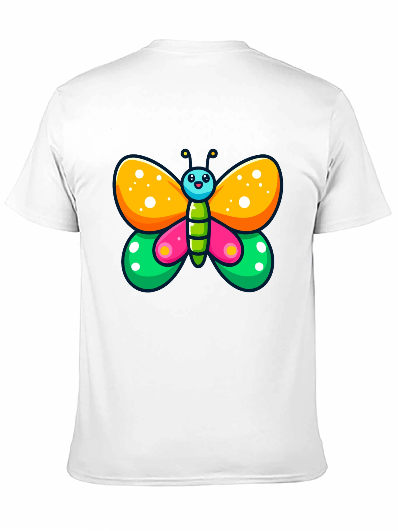 Black Cartoon Butterfly Graphic Black T-Shirt view 11