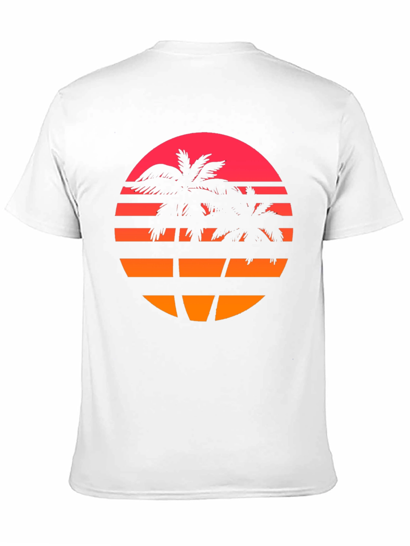 Black Retro Sunset Palm Tree Graphic T-Shirt view 11