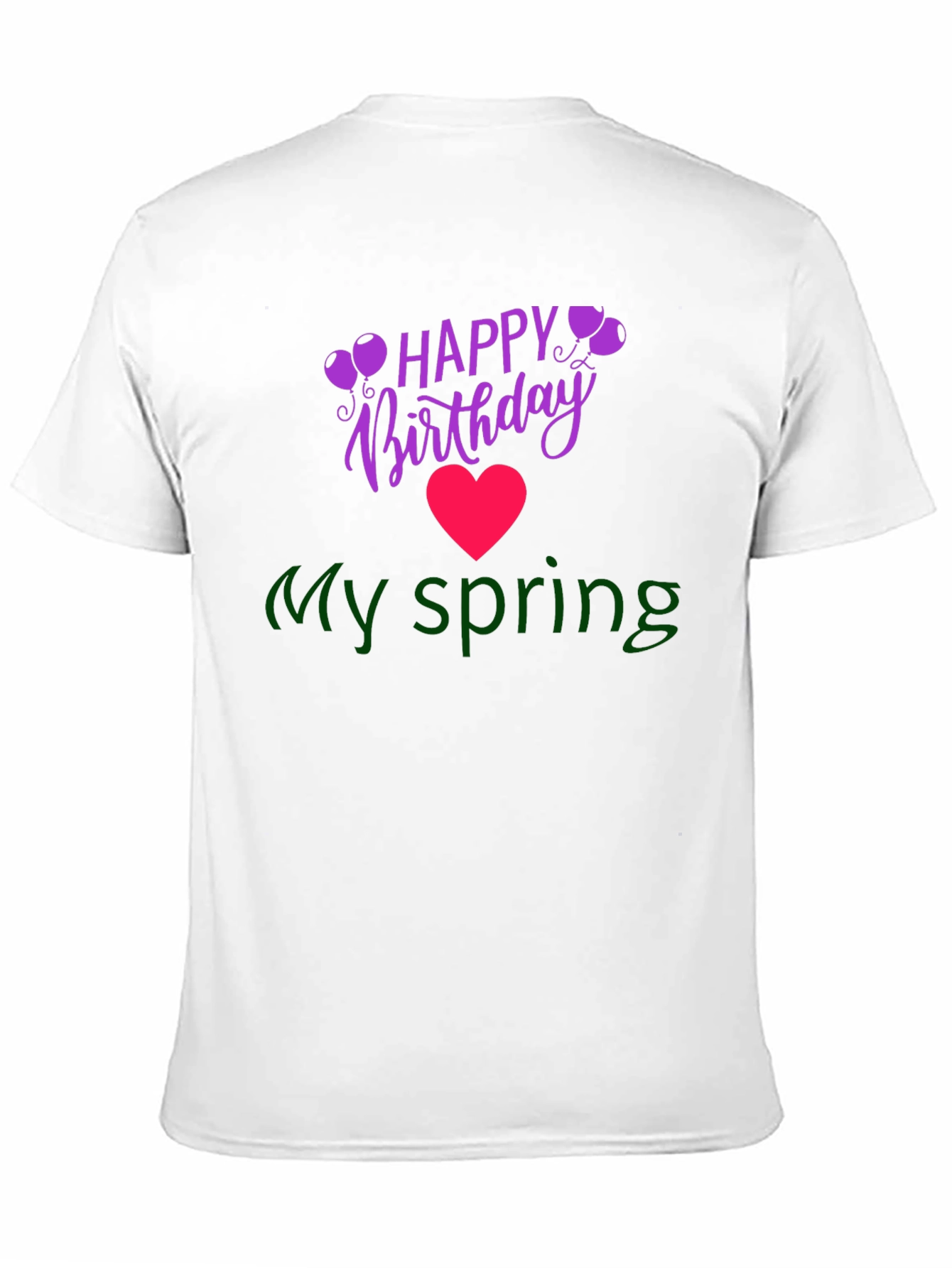 Black Happy Birthday My Spring Graphic T-Shirt view 11