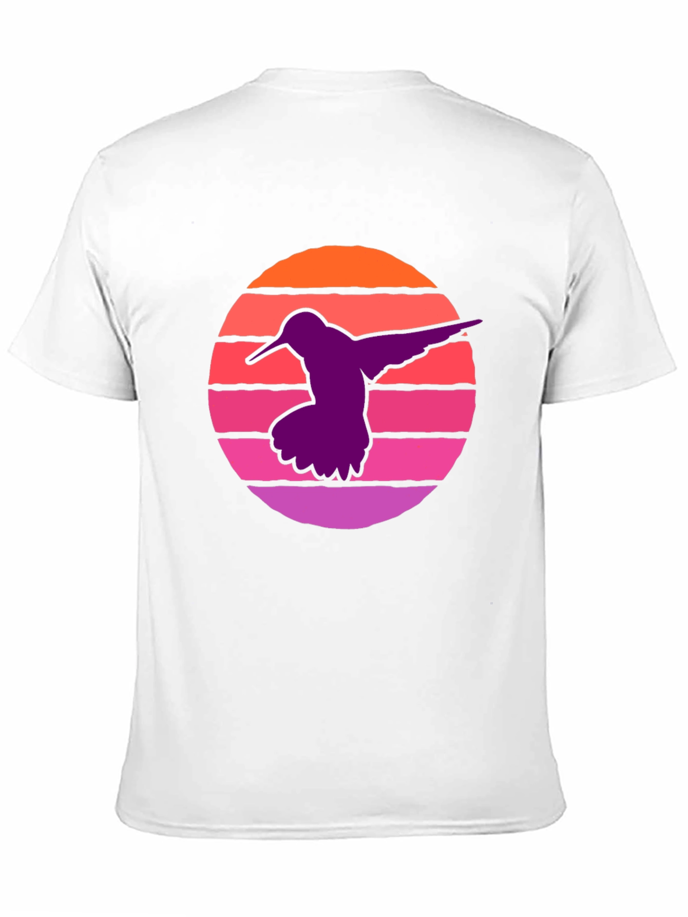 Black Hummingbird Sunset T-Shirt - Retro Style Black Tee view 11