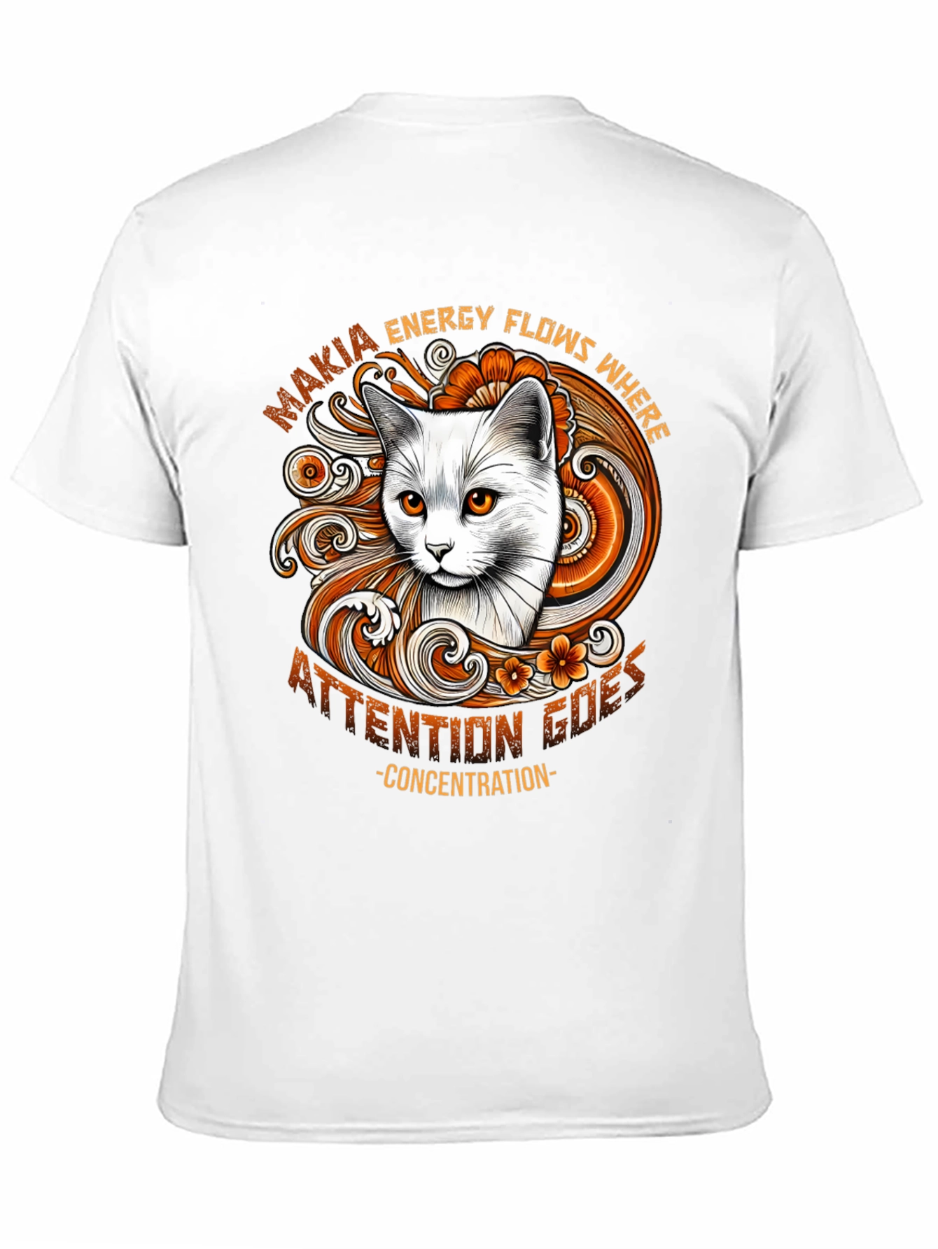 Black Cat Energy Flows T-Shirt view 11