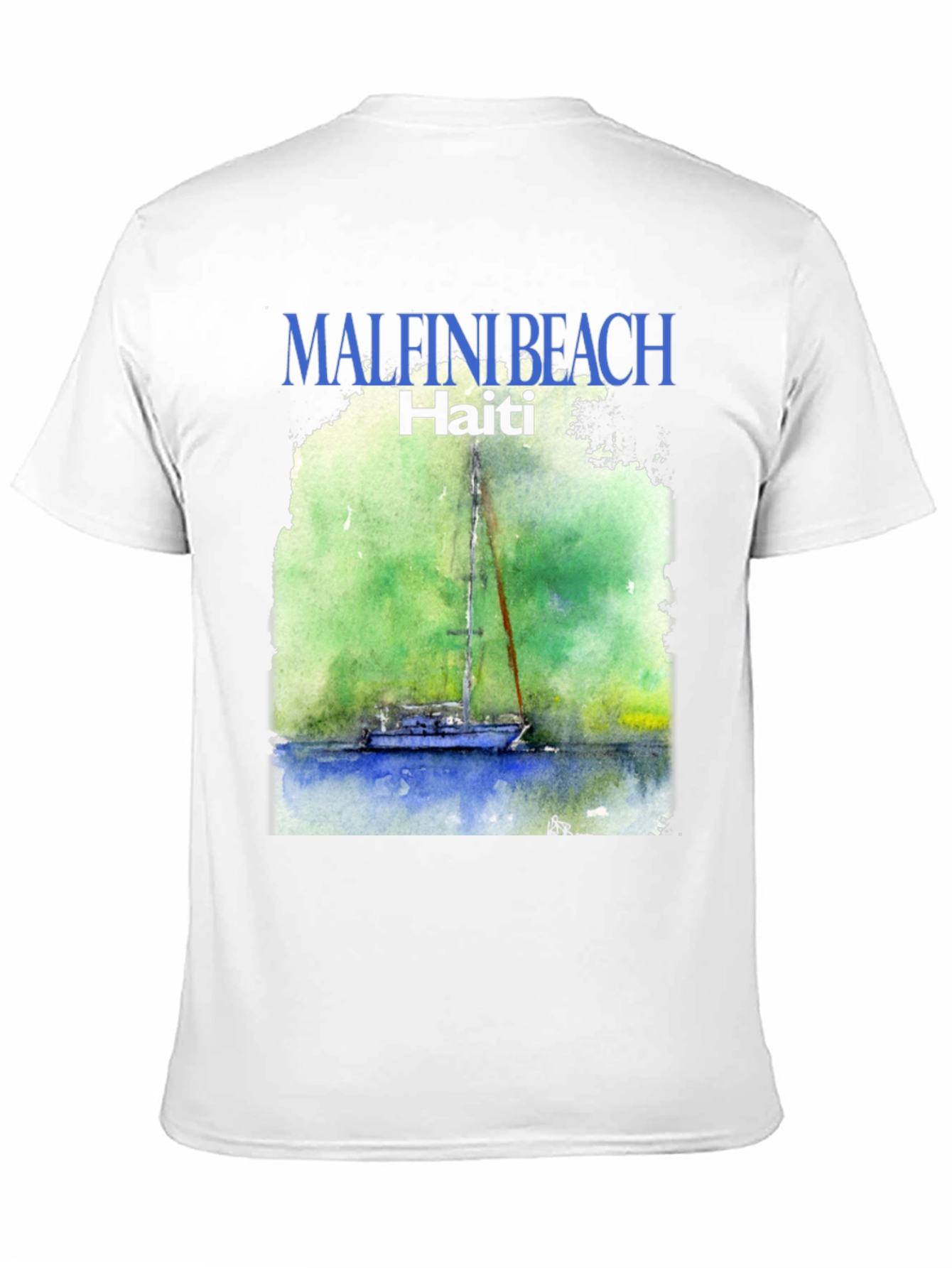 Black Malfini Beach Haiti T-Shirt - Sailboat Graphic Tee view 11