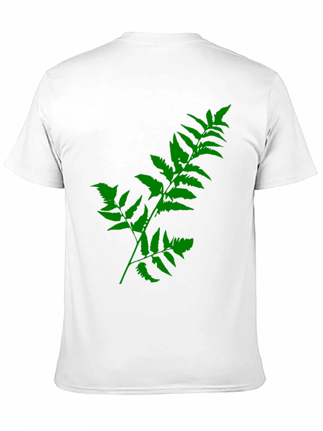 Black Green Fern Print Black T-Shirt view 11