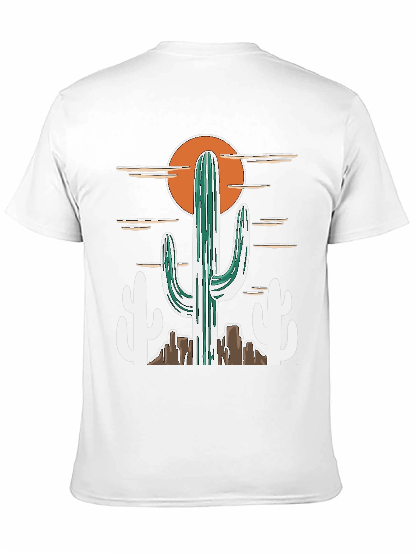 Black Desert Cactus Graphic Tee - Western Style Cotton T-Shirt view 11
