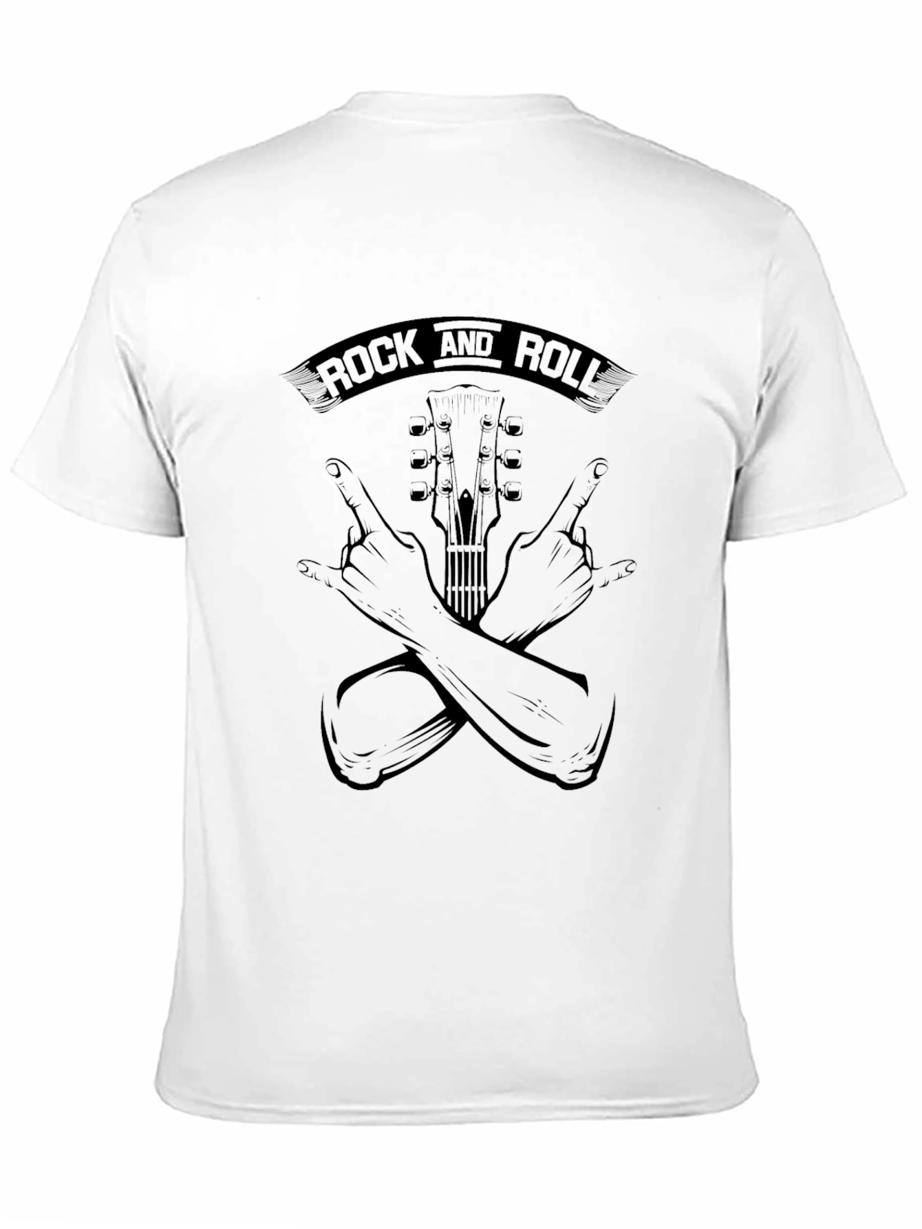 Black Rock and Roll Graphic T-Shirt - Black view 11