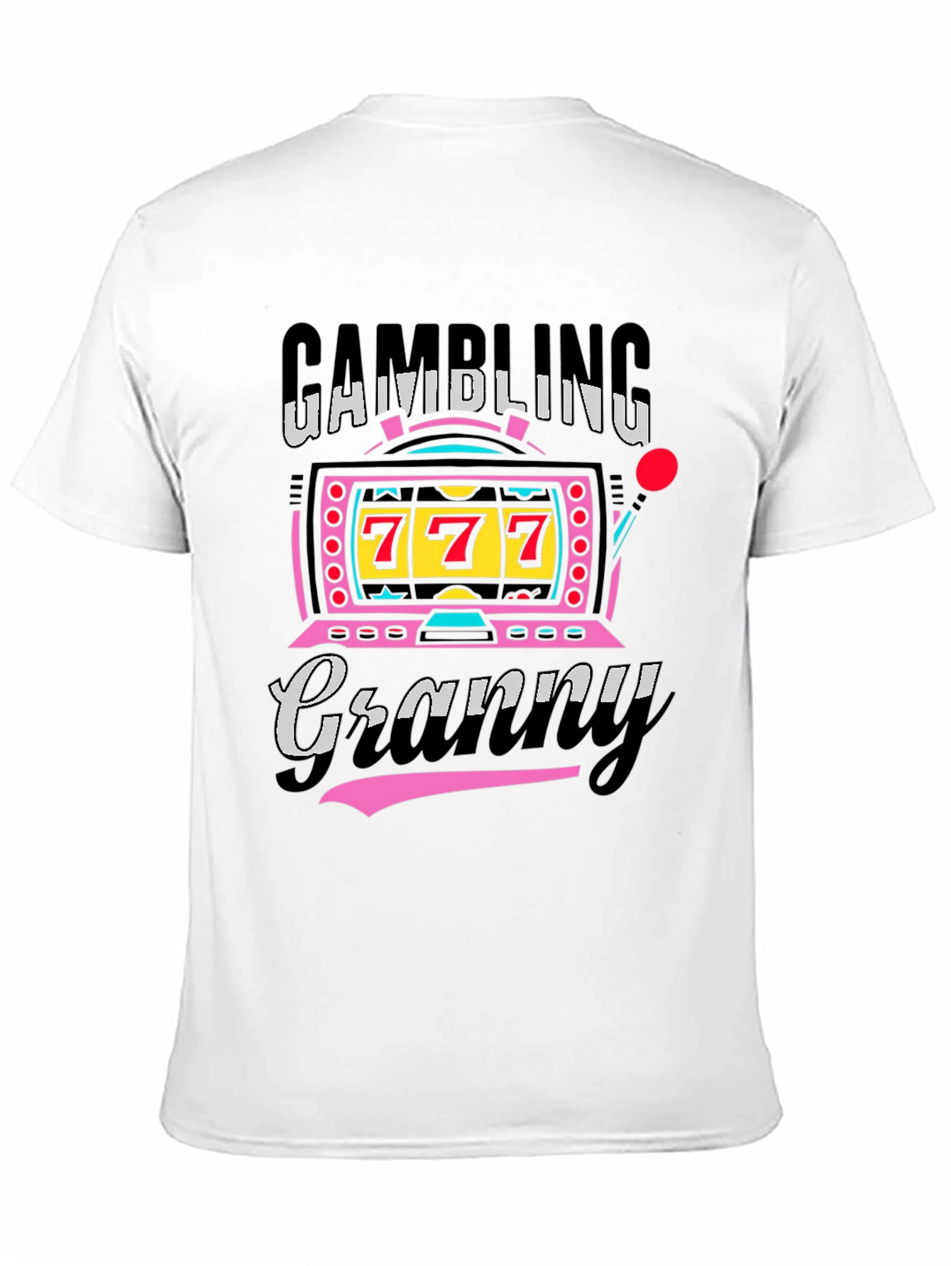 Black Gambling Granny Graphic Tee - Lucky 7s Casino Shirt view 11