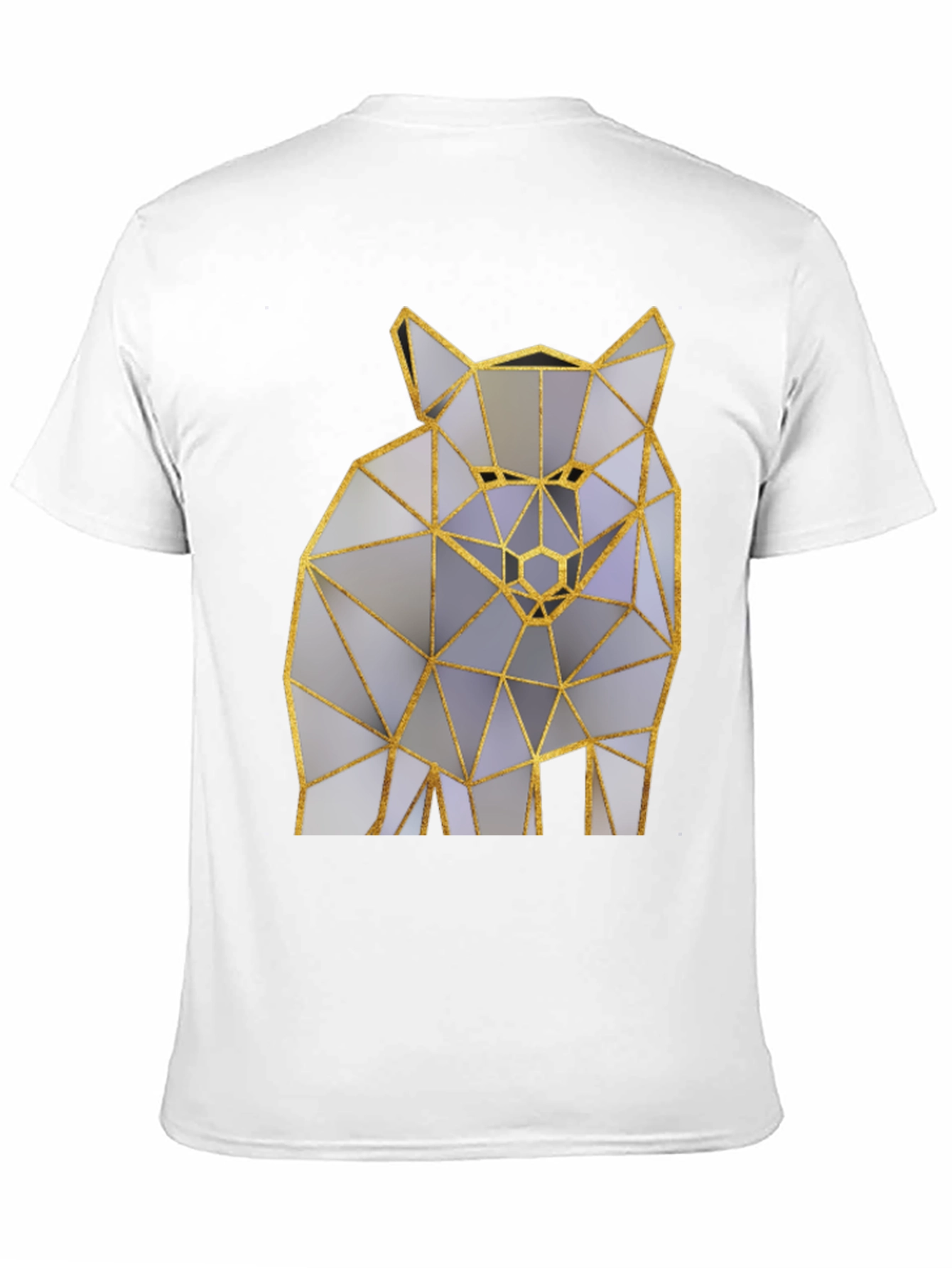 Black Geometric Wolf Graphic Tee - Modern Art Shirt view 11