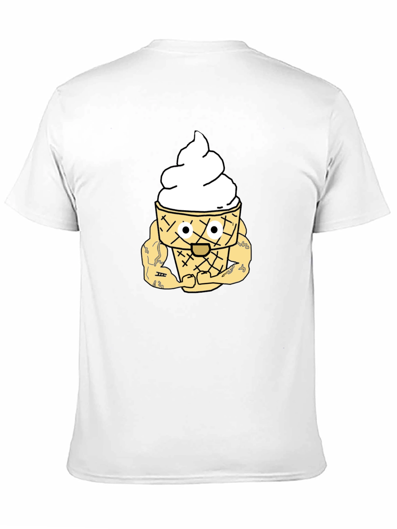 Black Ice Cream Cone Cartoon Graphic T-Shirt view 11