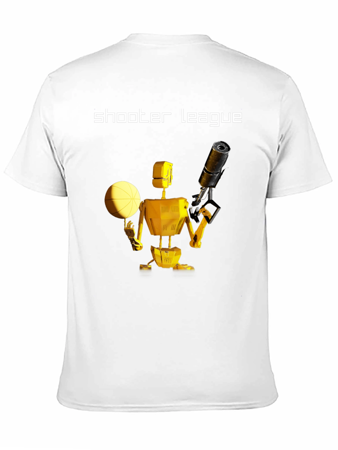 Black Shooter League Robot Basketball T-Shirt view 11