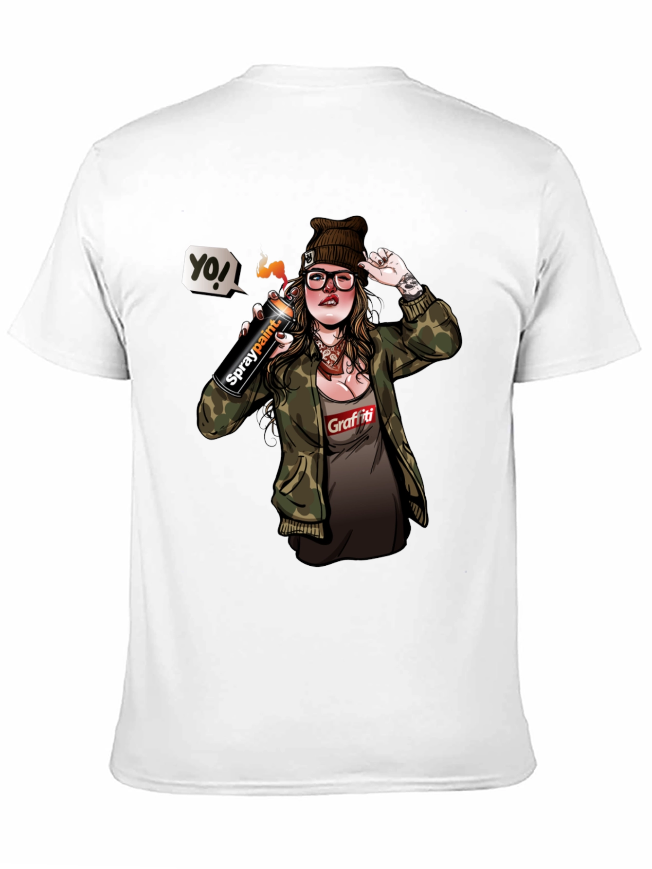 Black Graffiti Girl T-Shirt - Urban Street Style view 11