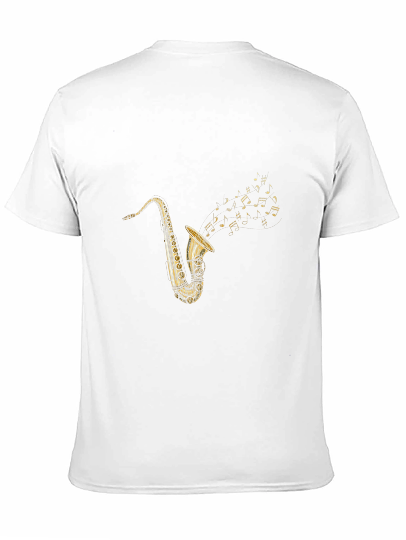 Black Saxophone Music T-Shirt - Classic Style view 11