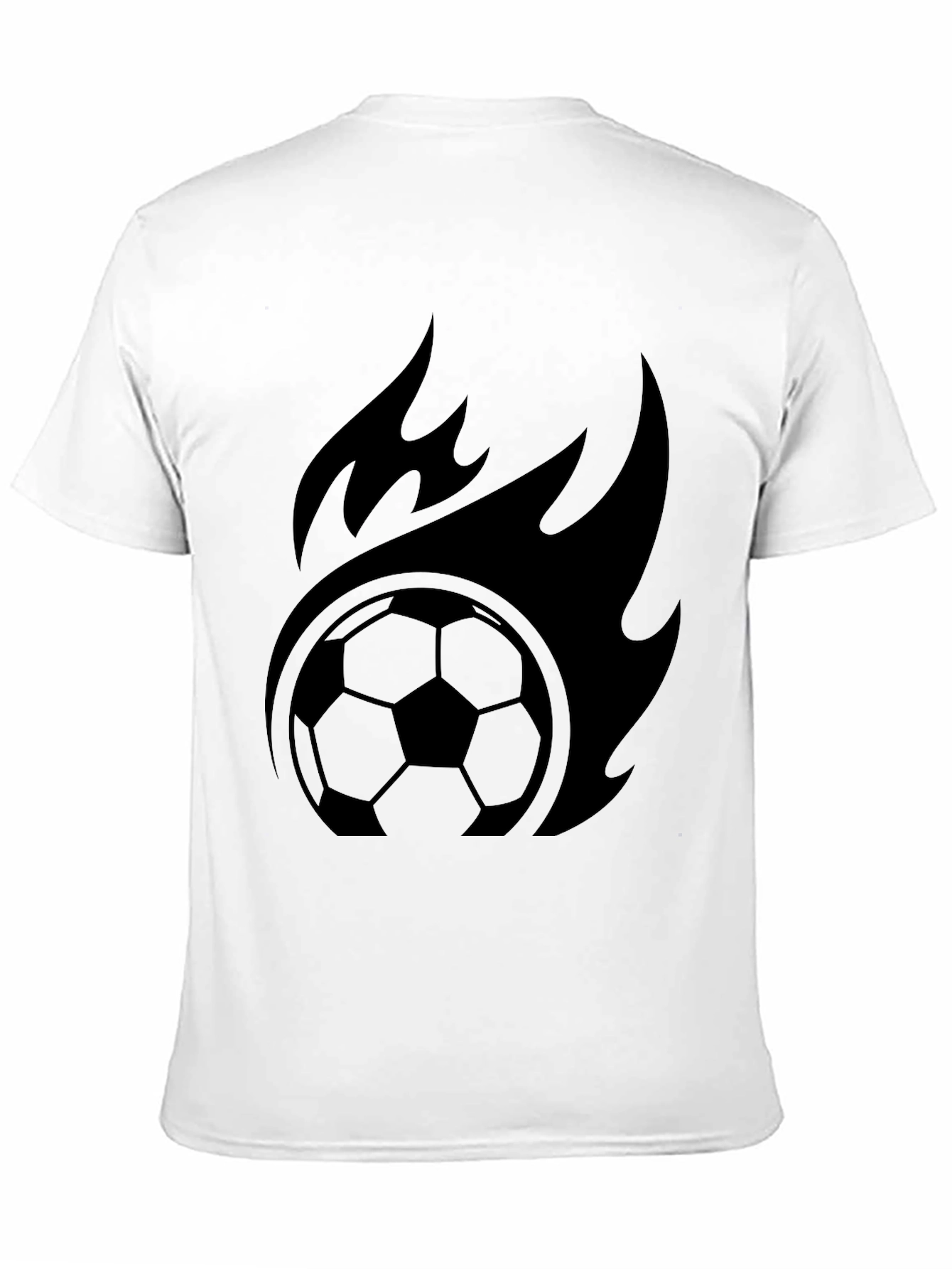 Black Flaming Soccer Ball Graphic Tee - Black view 11