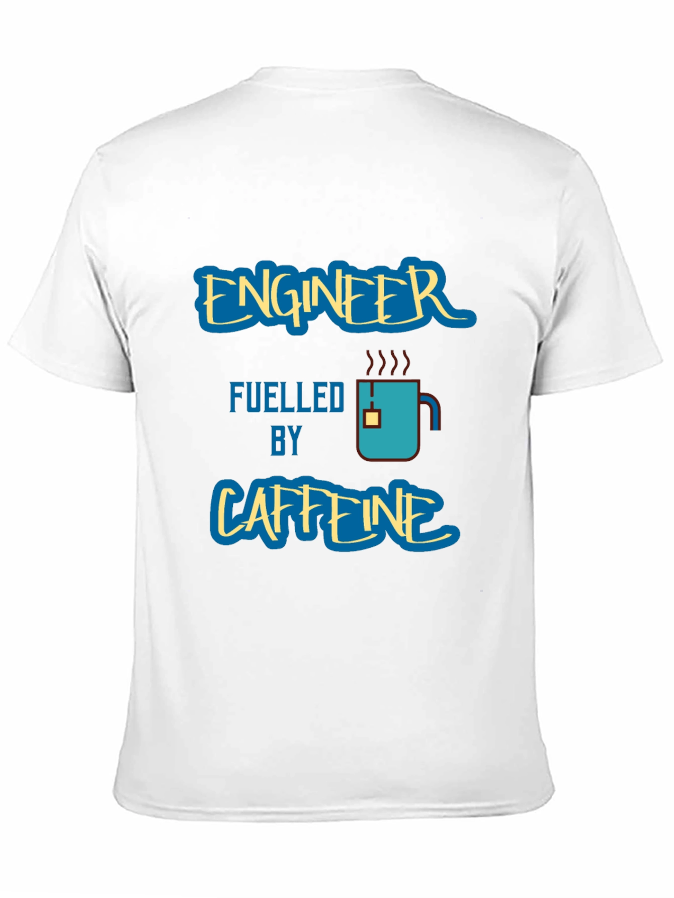 Black Engineer Fuelled by Caffeine Graphic T-Shirt view 11
