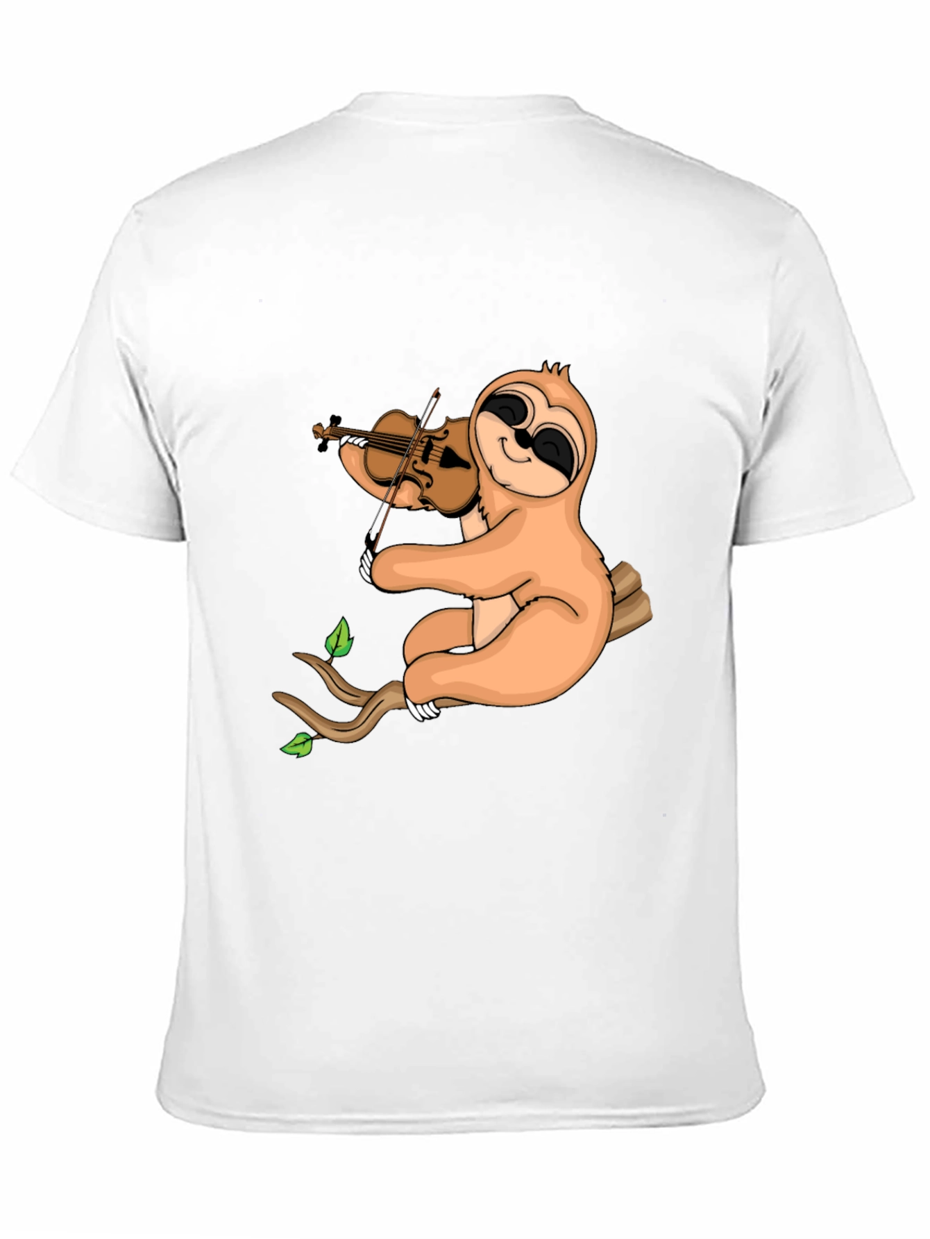 Black Sloth Violinist Graphic Tee - Black Cotton Blend view 11