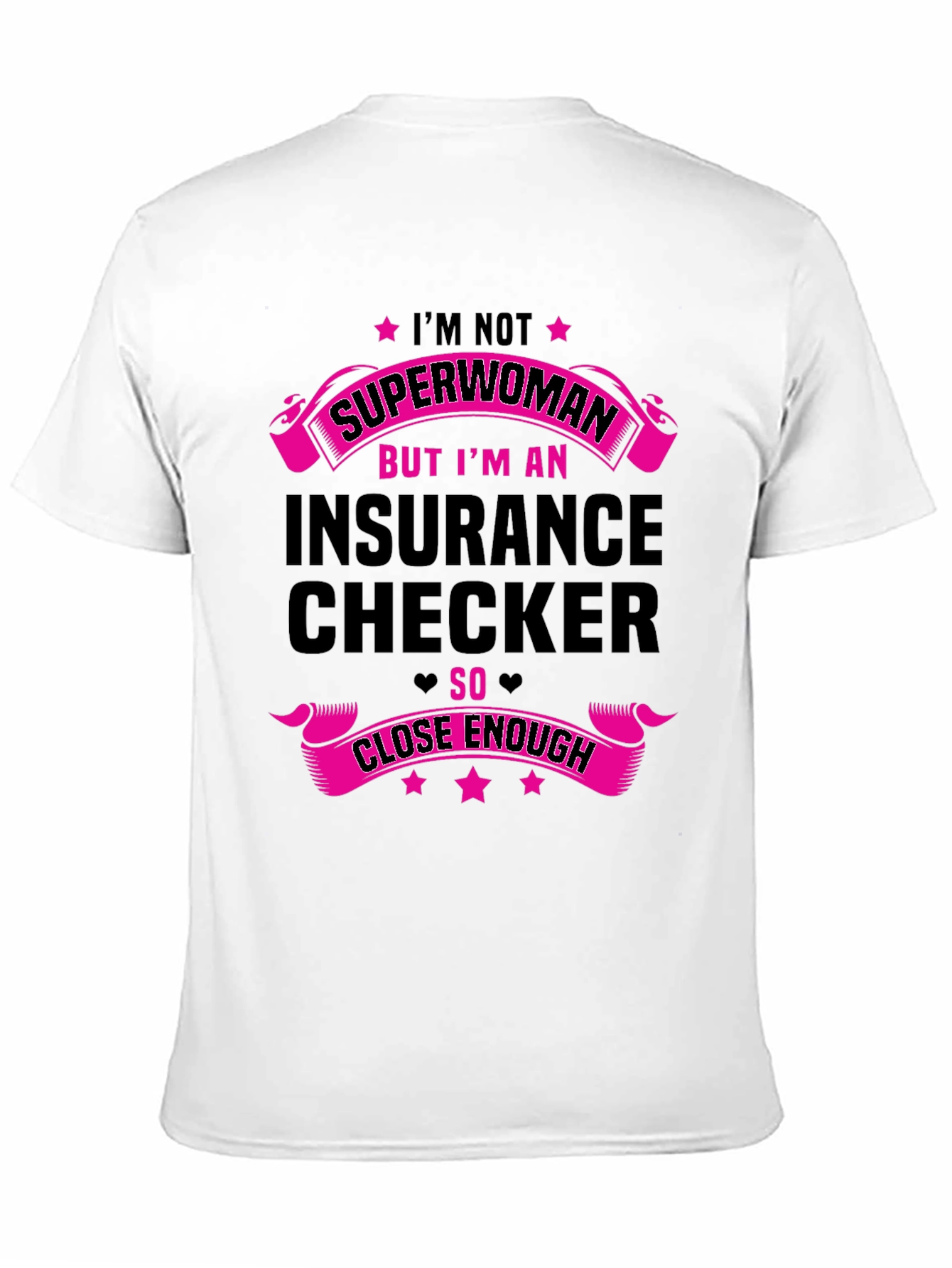 Black Insurance Checker Superwoman Funny T-Shirt view 11