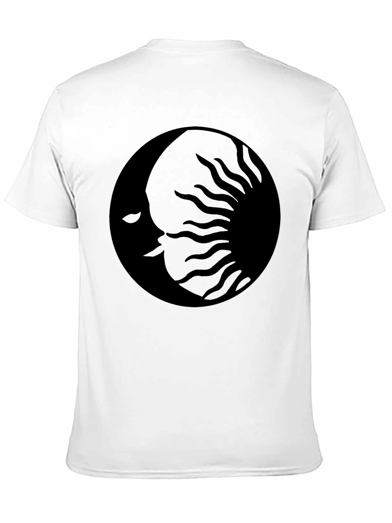 Black Celestial Moon Sun Graphic Black T-Shirt view 11